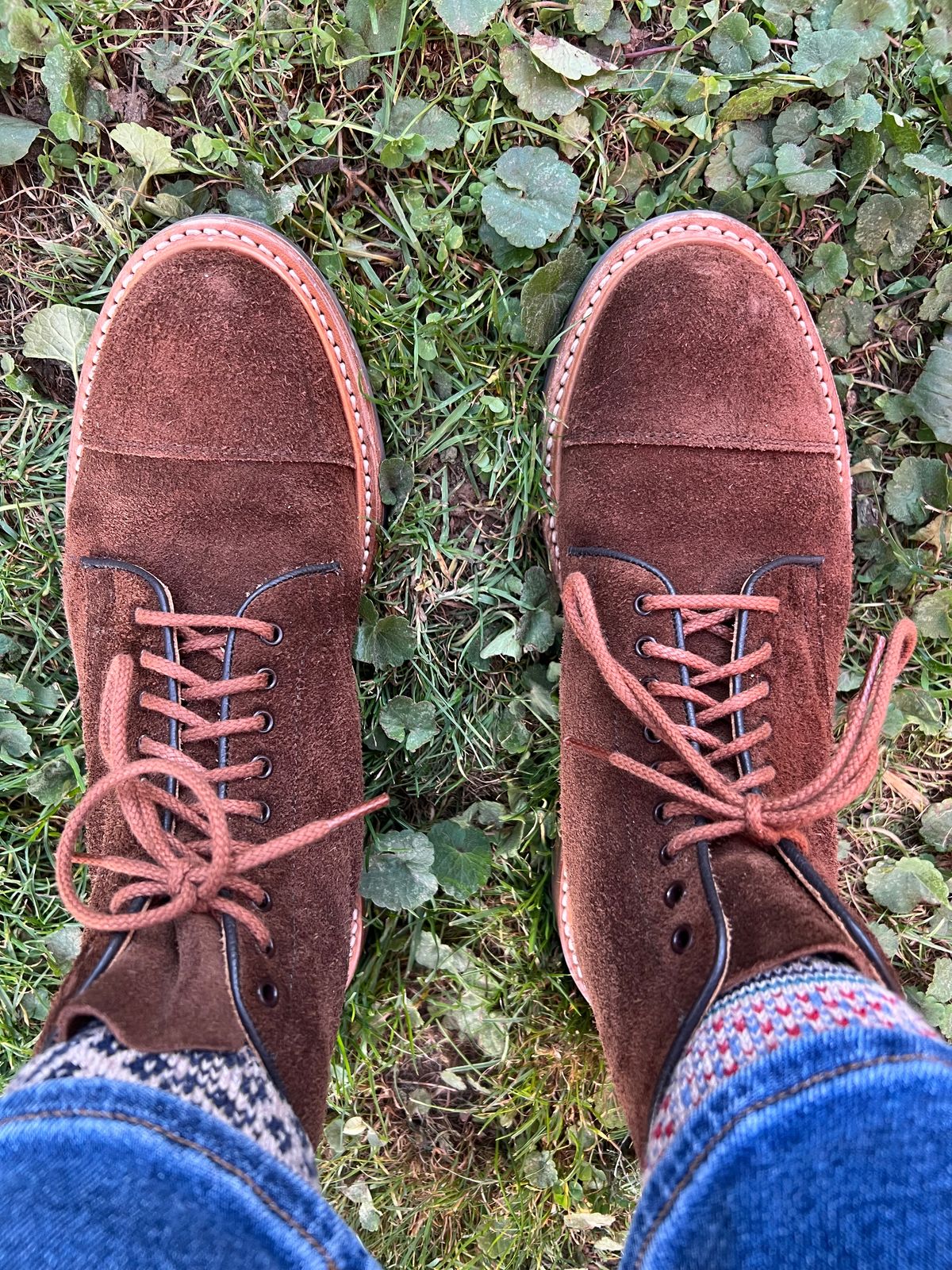 Photo by nbabula on October 25, 2024 of the Tricker's Brett Derby Boot in C.F. Stead Polo Brown Oiled Desert.