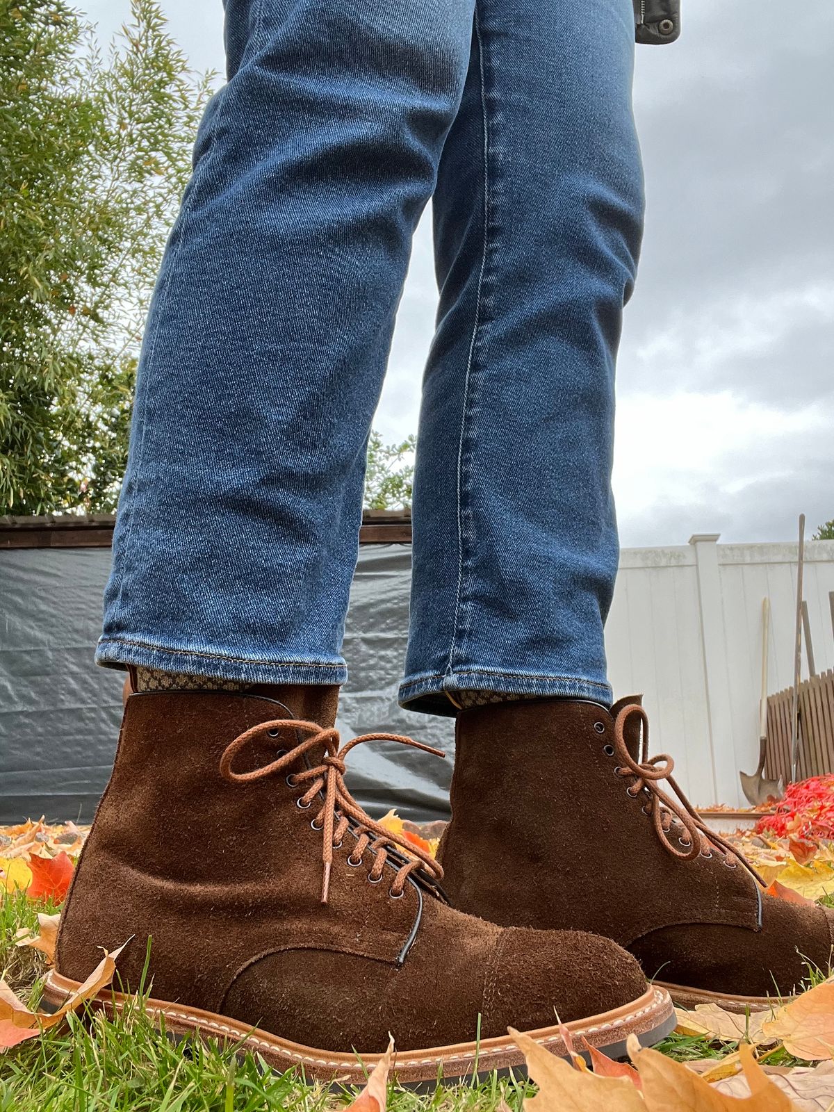 Photo by nbabula on October 29, 2024 of the Tricker's Brett Derby Boot in C.F. Stead Polo Brown Oiled Desert.