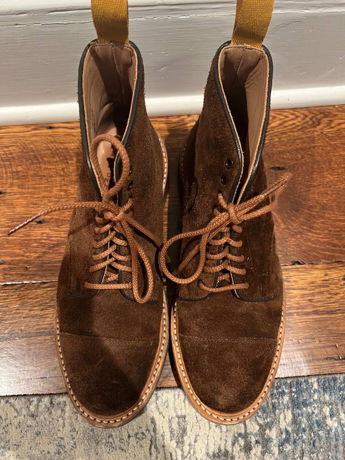 Photo by nbabula on November 5, 2024 of the Tricker's Brett Derby Boot in C.F. Stead Polo Brown Oiled Desert.
