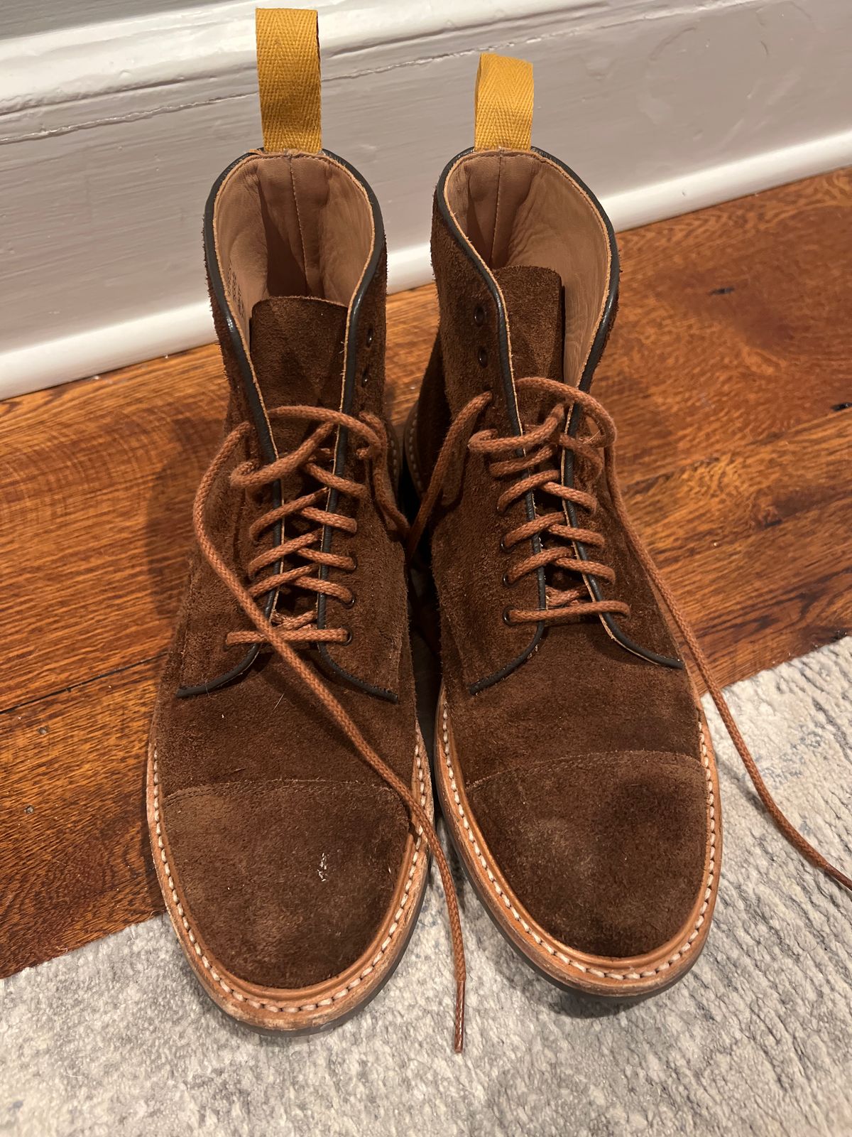 Photo by nbabula on December 1, 2024 of the Tricker's Brett Derby Boot in C.F. Stead Polo Brown Oiled Desert.