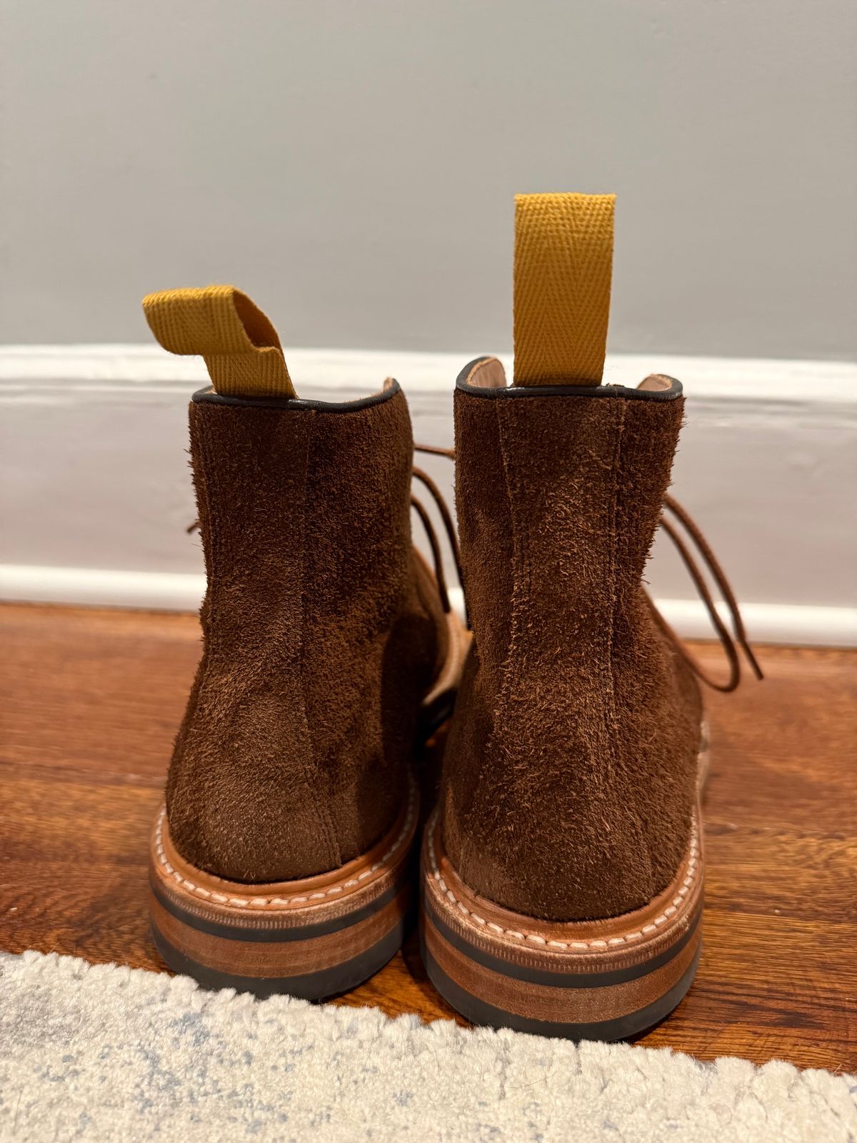 Photo by nbabula on December 5, 2024 of the Tricker's Brett Derby Boot in C.F. Stead Polo Brown Oiled Desert.