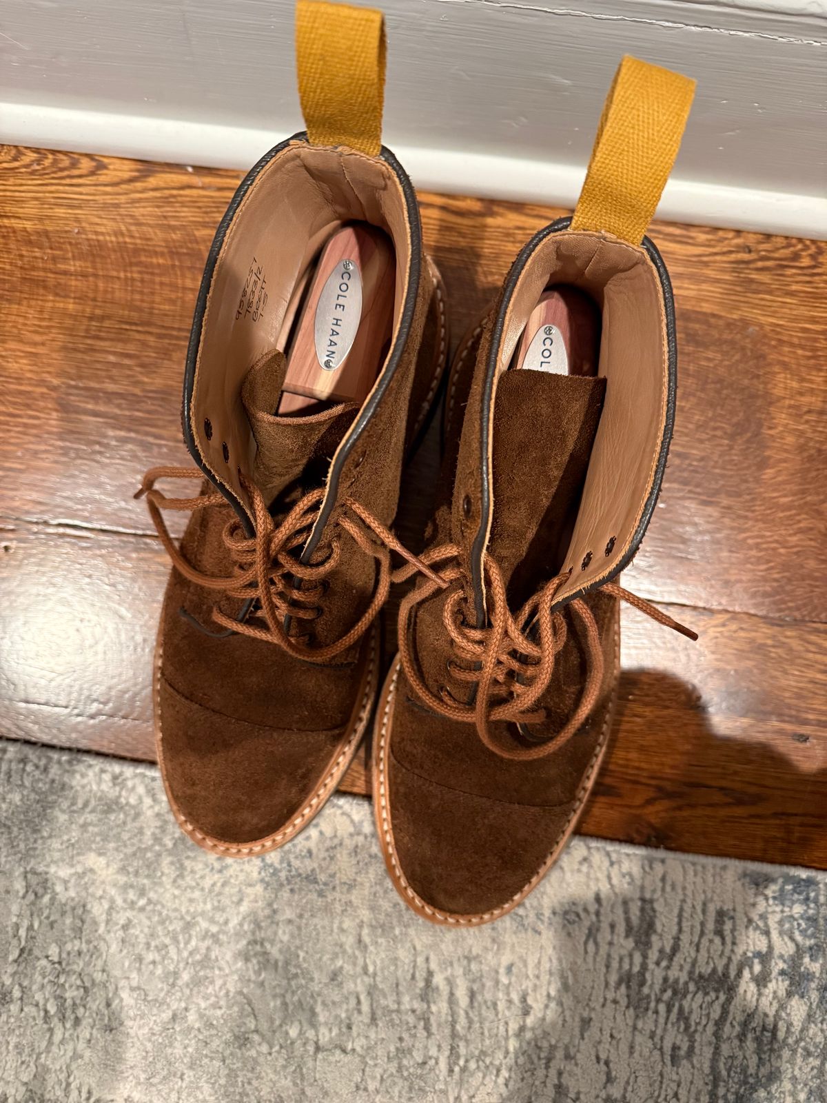 Photo by nbabula on December 5, 2024 of the Tricker's Brett Derby Boot in C.F. Stead Polo Brown Oiled Desert.