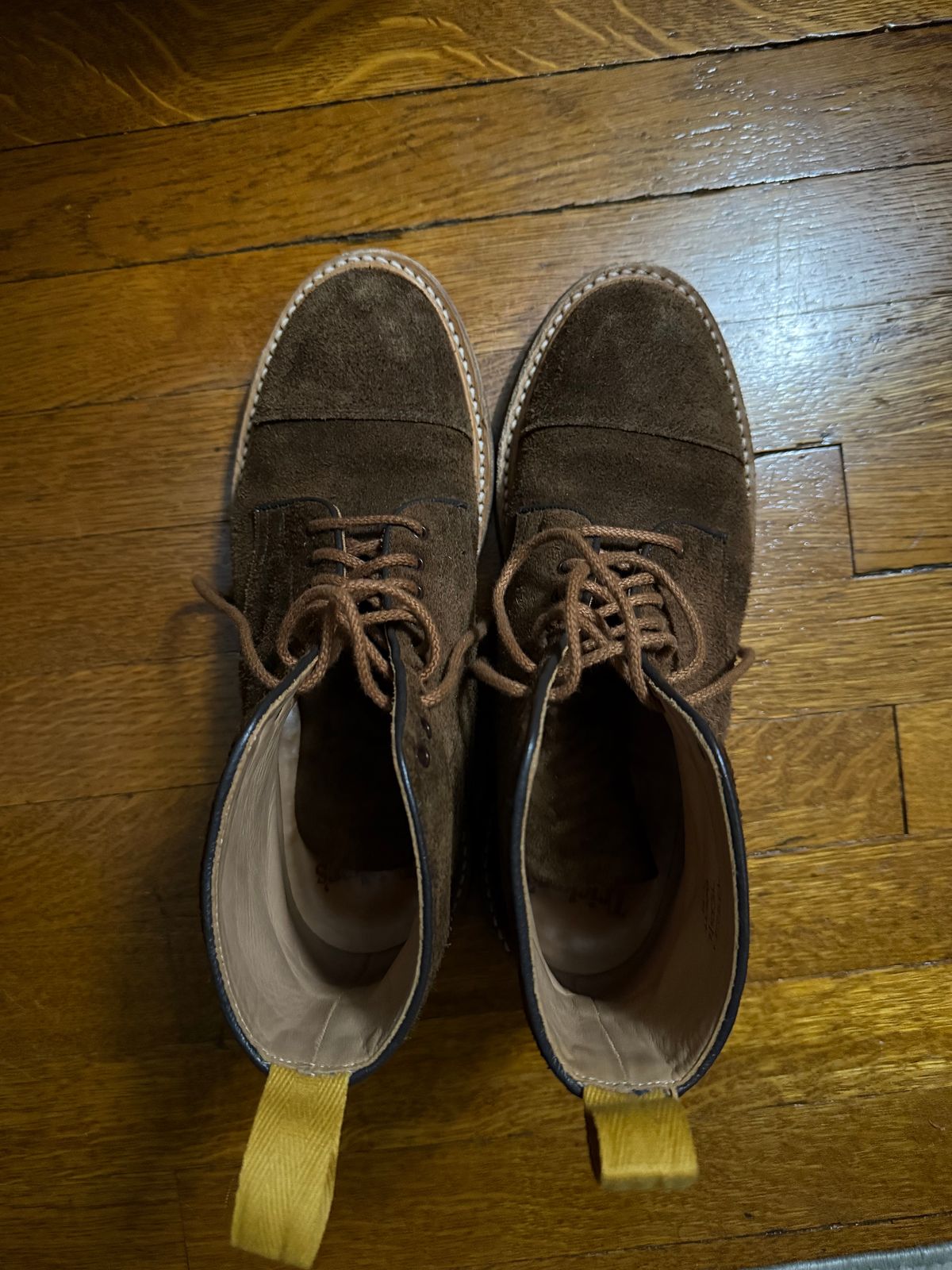 Photo by nbabula on December 15, 2024 of the Tricker's Brett Derby Boot in C.F. Stead Polo Brown Oiled Desert.