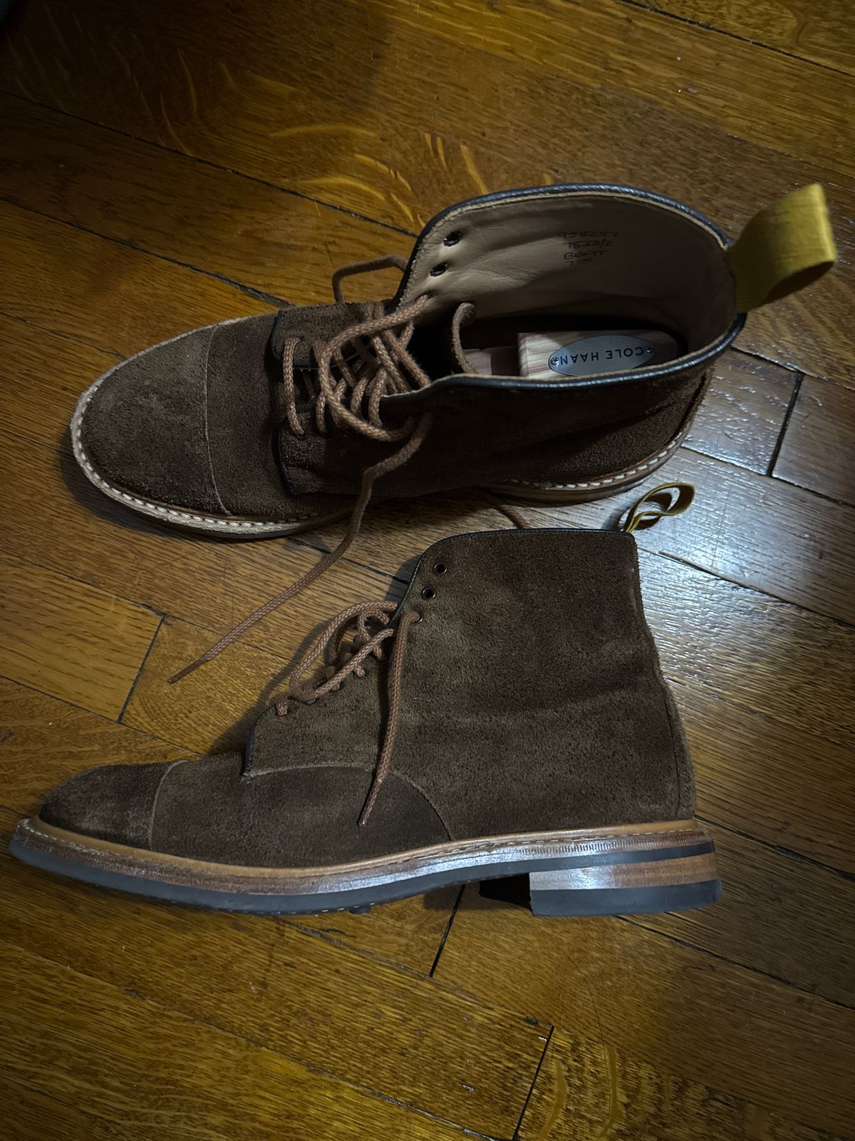 Photo by nbabula on December 22, 2024 of the Tricker's Brett Derby Boot in C.F. Stead Polo Brown Oiled Desert.