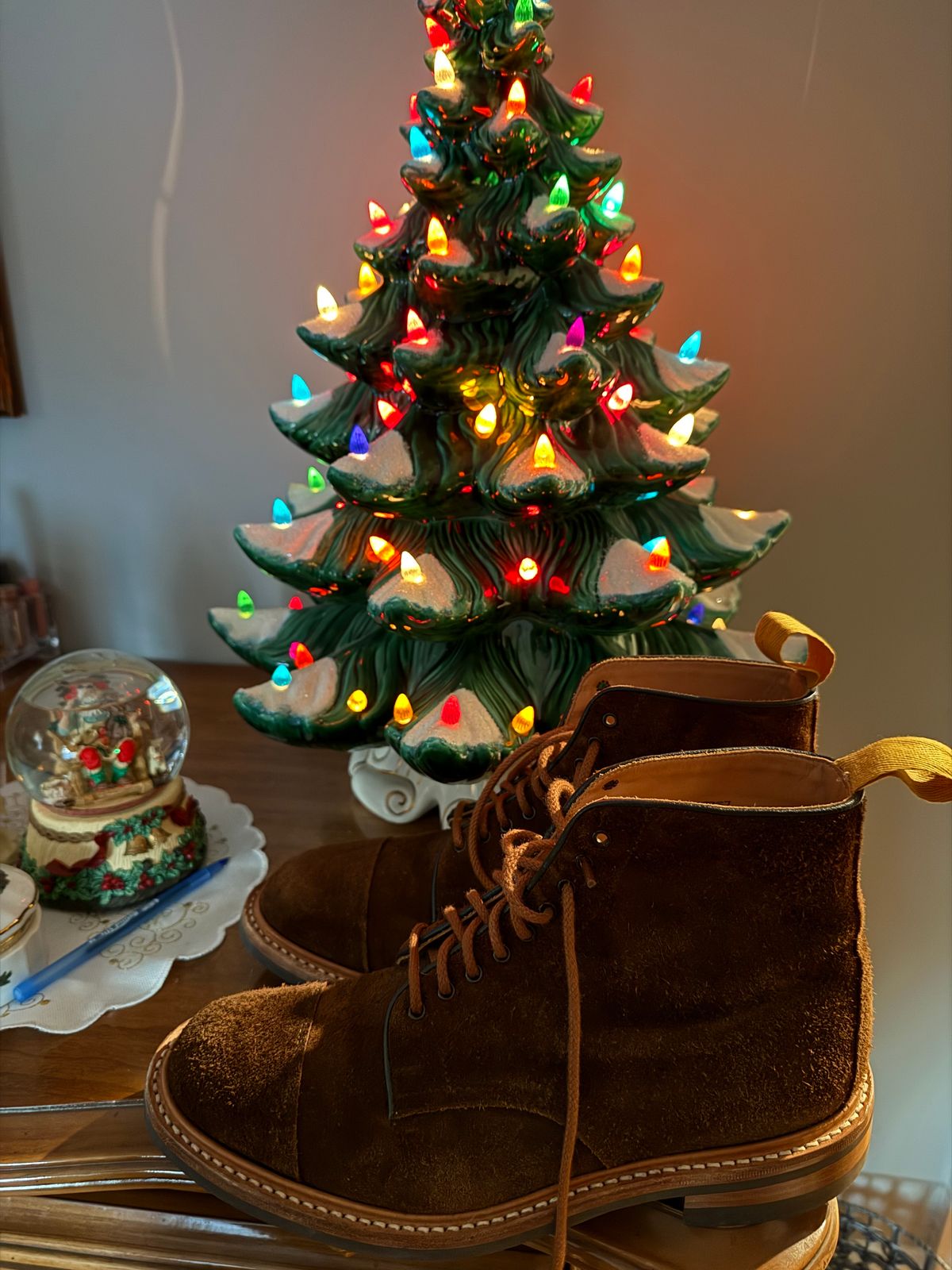 Photo by nbabula on December 29, 2024 of the Tricker's Brett Derby Boot in C.F. Stead Polo Brown Oiled Desert.