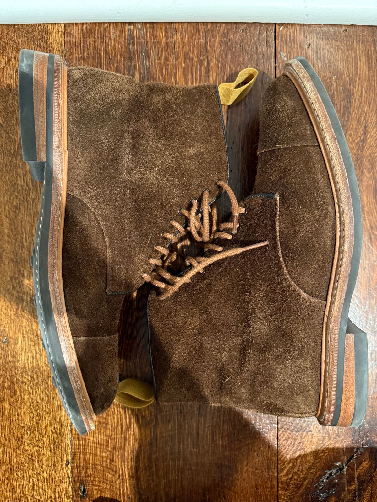 Photo by nbabula on January 4, 2025 of the Tricker's Brett Derby Boot in C.F. Stead Polo Brown Oiled Desert.