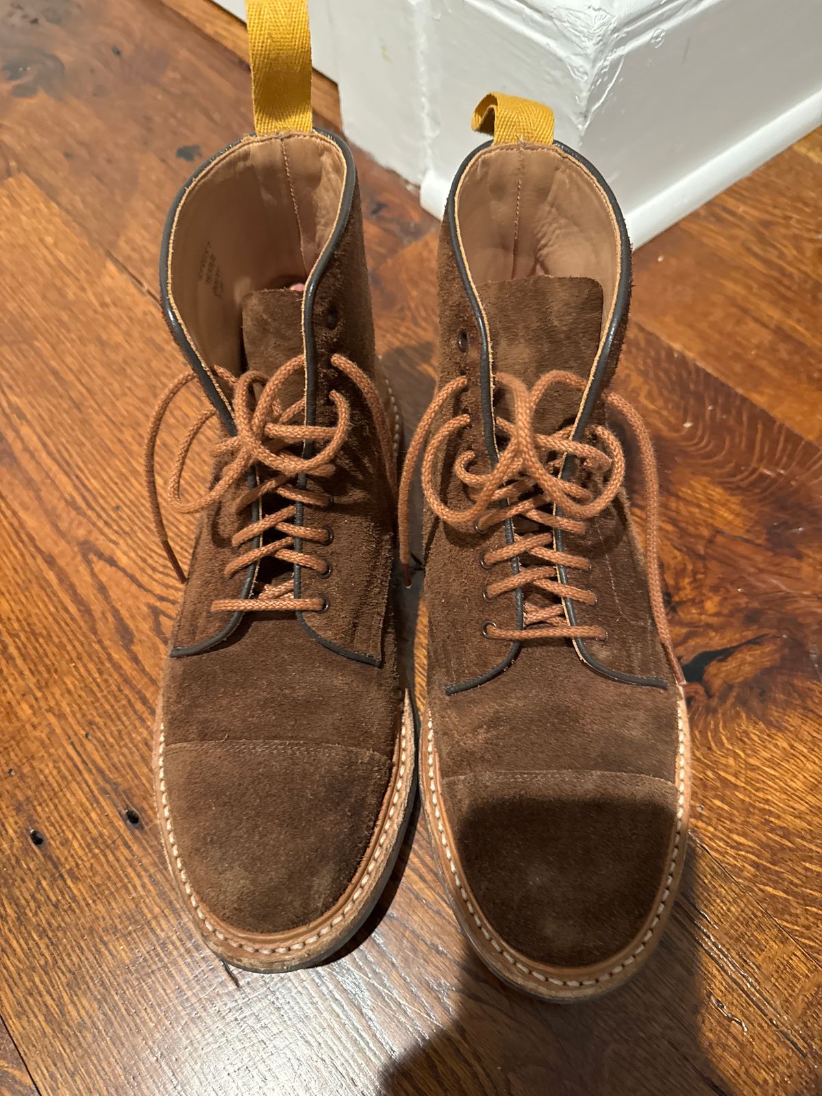 Photo by nbabula on January 19, 2025 of the Tricker's Brett Derby Boot in C.F. Stead Polo Brown Oiled Desert.