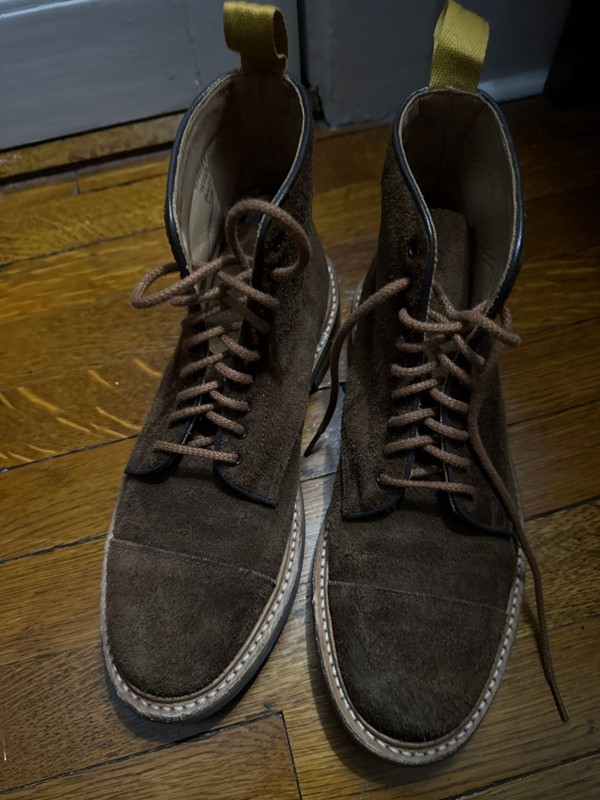 Photo by nbabula on February 9, 2025 of the Tricker's Brett Derby Boot in C.F. Stead Polo Brown Oiled Desert.