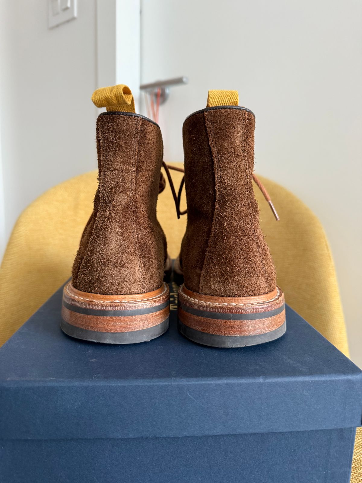 Photo by nbabula on March 4, 2025 of the Tricker's Brett Derby Boot in C.F. Stead Polo Brown Oiled Desert.