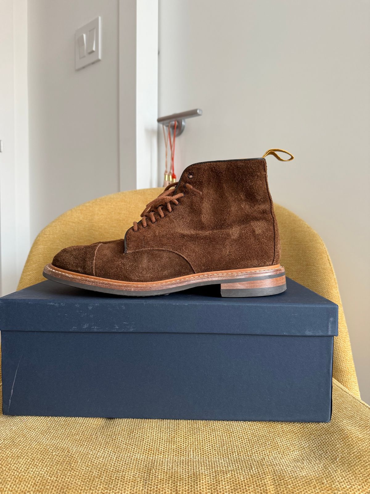 Photo by nbabula on March 4, 2025 of the Tricker's Brett Derby Boot in C.F. Stead Polo Brown Oiled Desert.