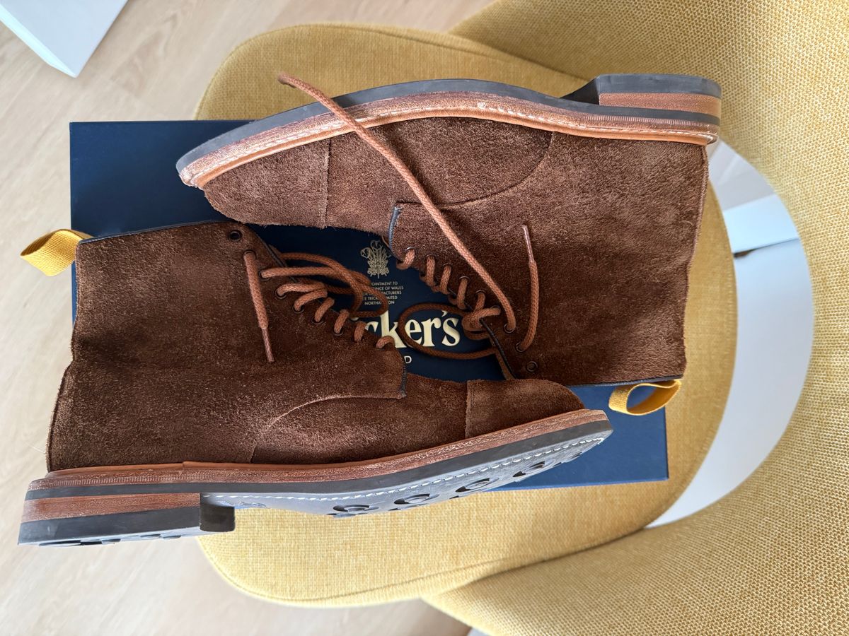 Photo by nbabula on March 4, 2025 of the Tricker's Brett Derby Boot in C.F. Stead Polo Brown Oiled Desert.