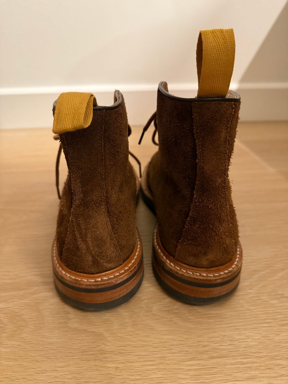 Photo by nbabula on April 6, 2025 of the Tricker's Brett Derby Boot in C.F. Stead Polo Brown Oiled Desert.