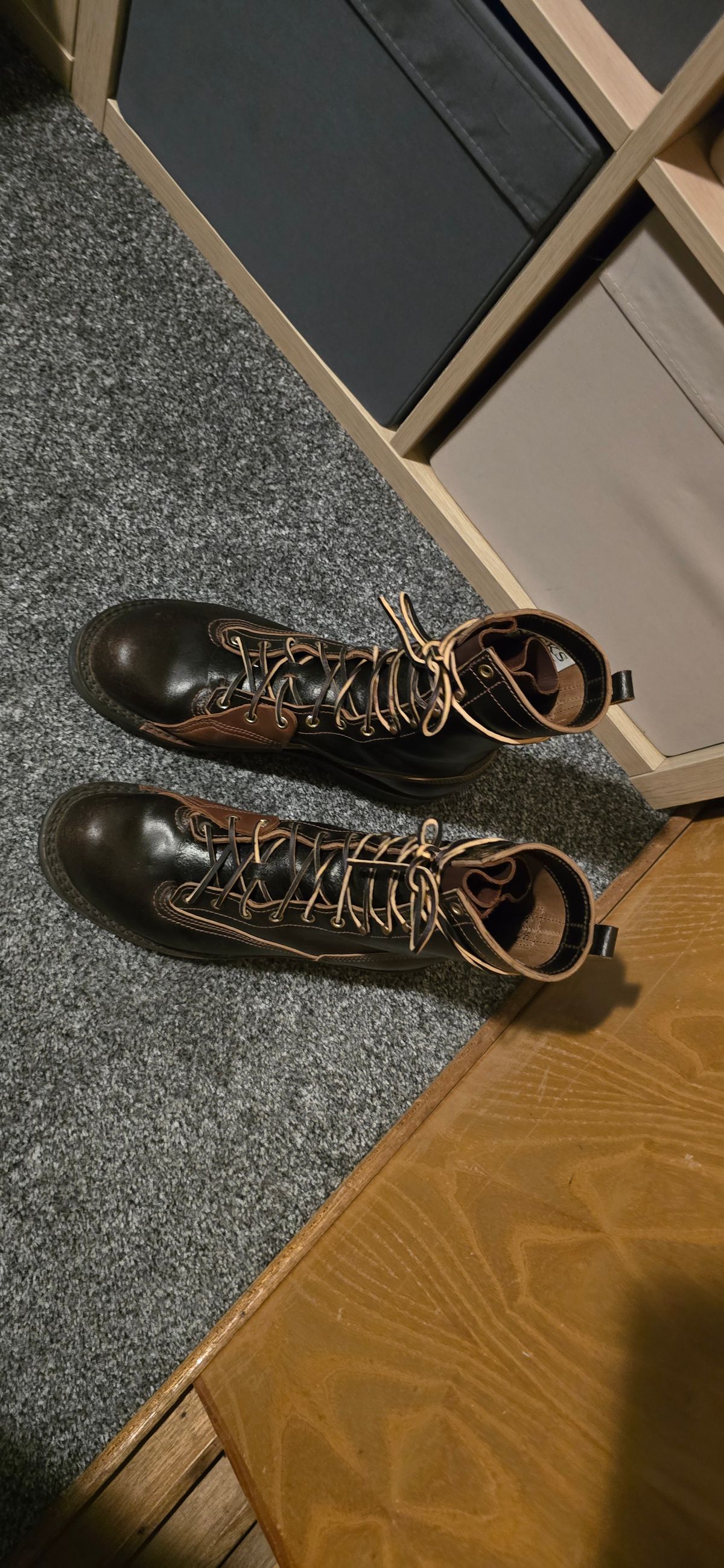 Photo by john_k on November 6, 2024 of the Nicks x Rose Anvil ND3 in Horween Brown Waxed Flesh.