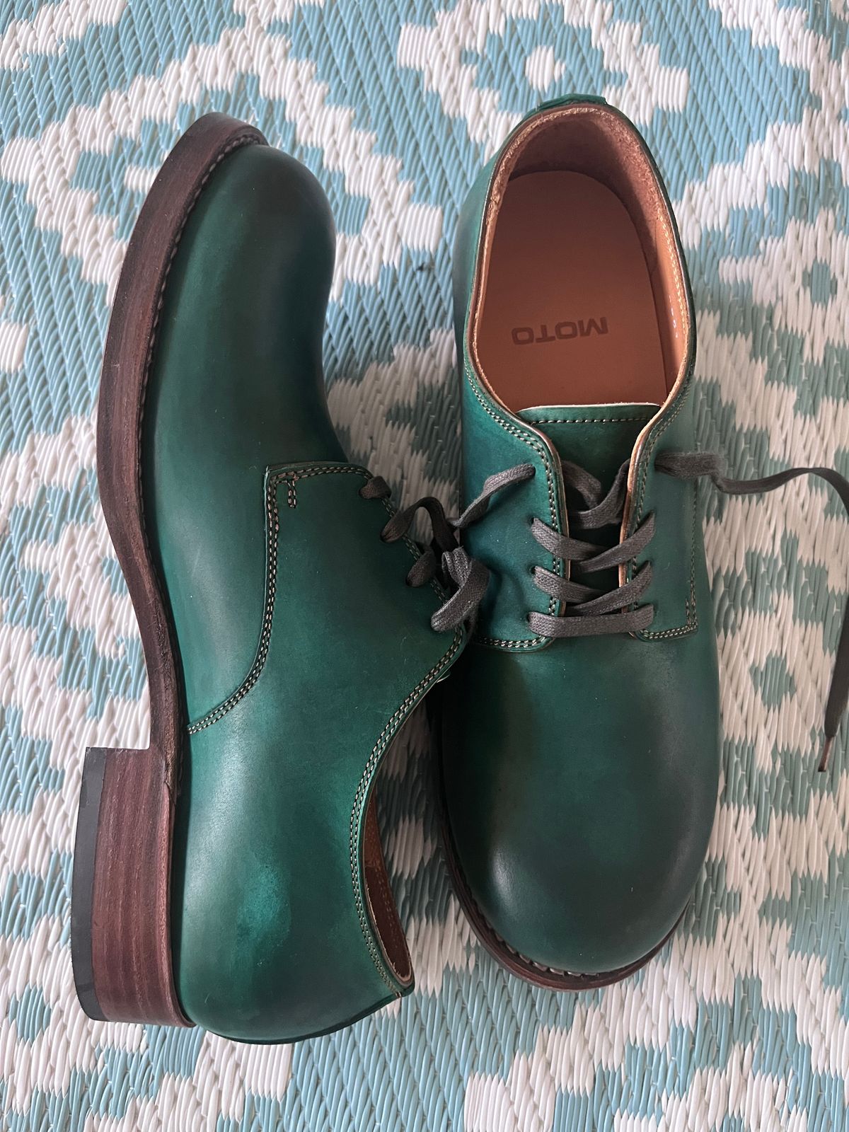 Photo by od on May 27, 2026 of the Moto 2851 in Hand-dye Green Unglazed Shell Cordovan.