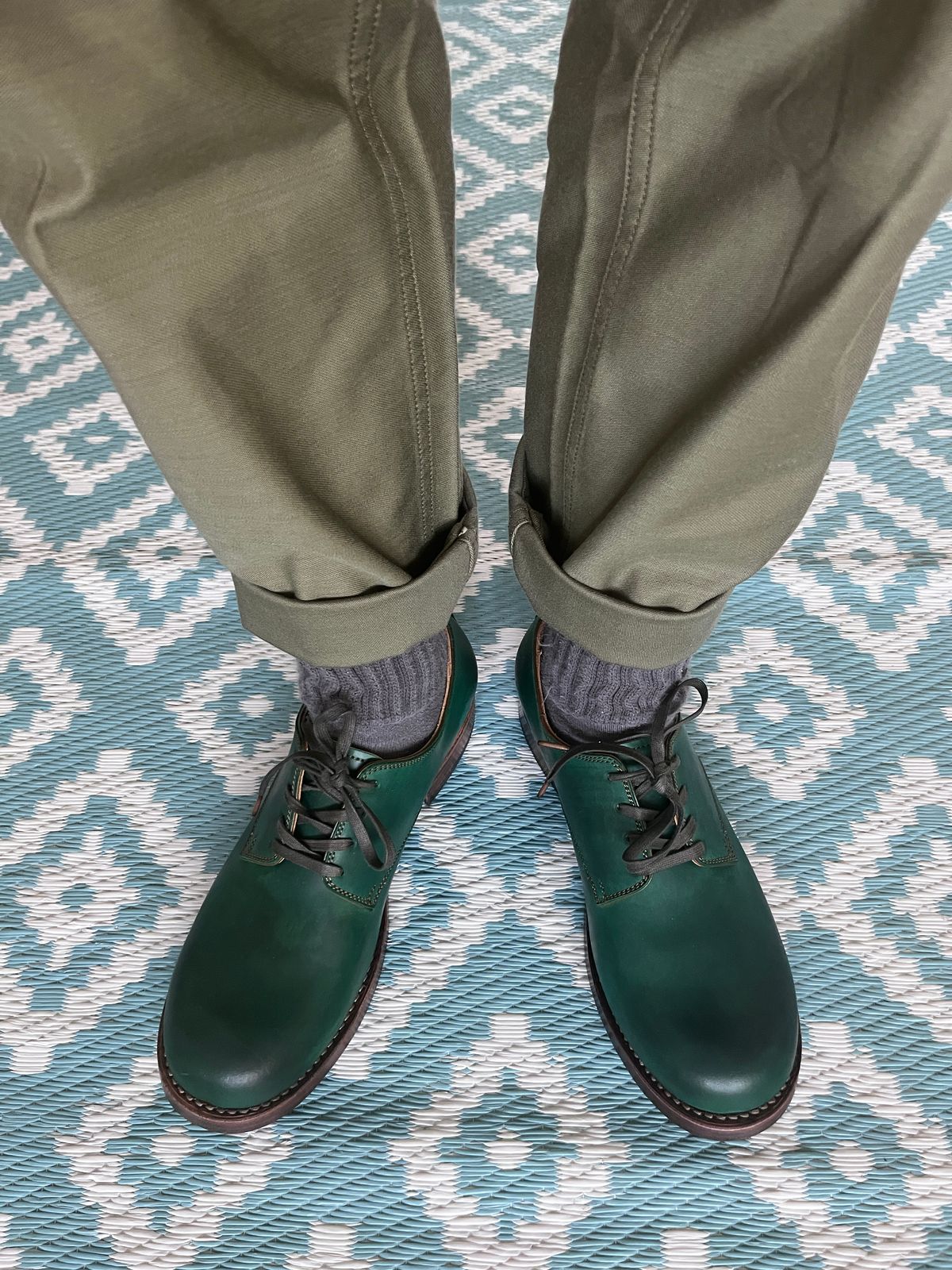 Photo by od on May 27, 2026 of the Moto 2851 in Hand-dye Green Unglazed Shell Cordovan.