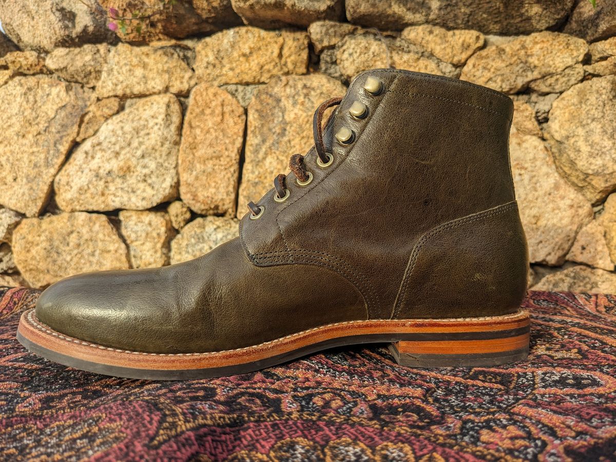 Photo by SimOnthEdge on October 9, 2024 of the Grant Stone Diesel Boot in Incas Jungle Kangaroo.
