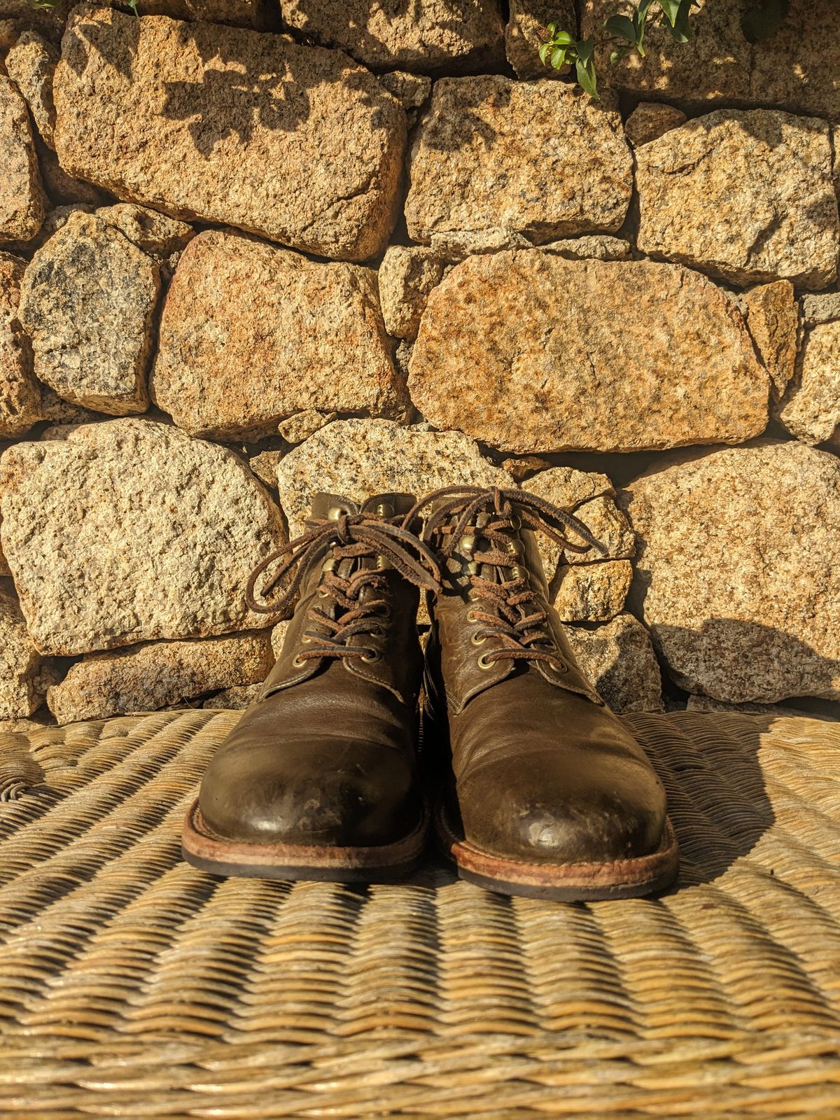 Photo by SimOnthEdge on November 2, 2024 of the Grant Stone Diesel Boot in Incas Jungle Kangaroo.