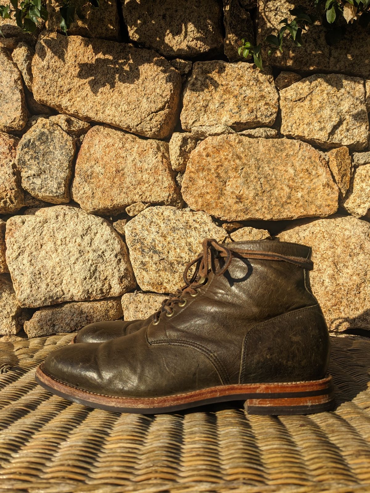 Photo by SimOnthEdge on November 2, 2024 of the Grant Stone Diesel Boot in Incas Jungle Kangaroo.