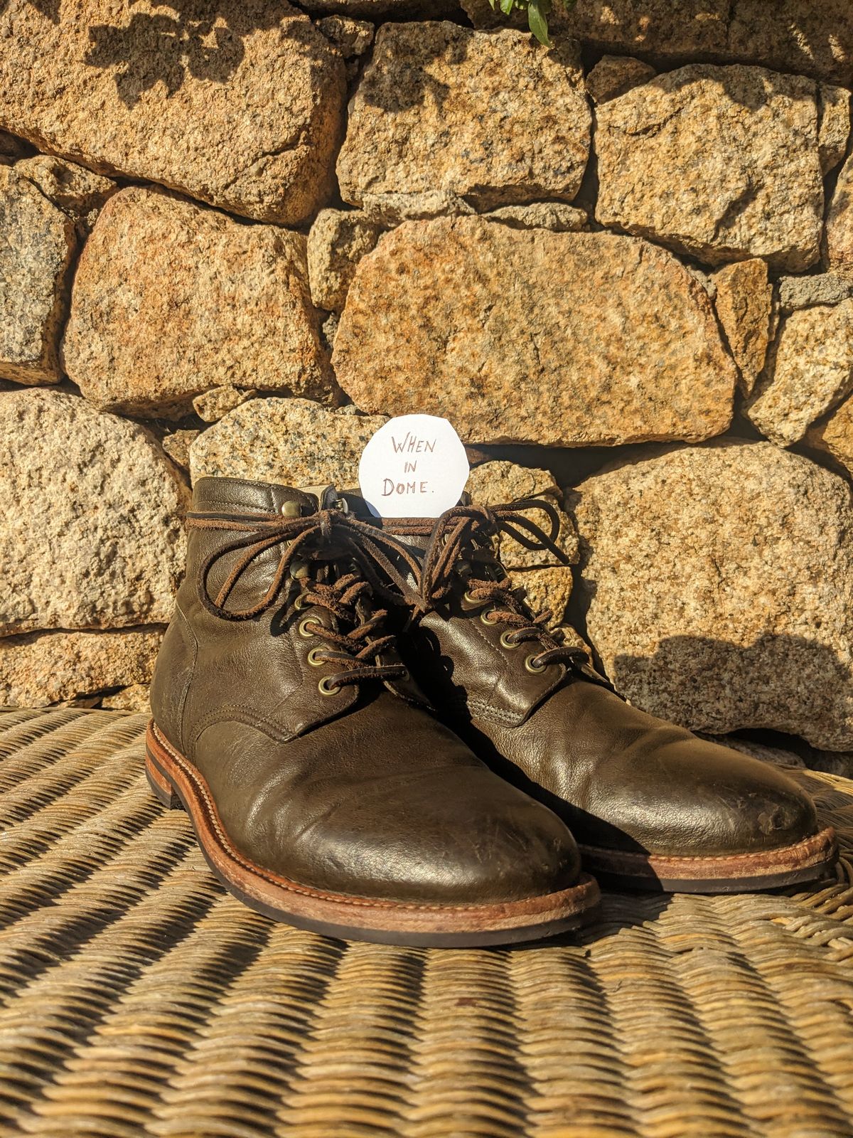Photo by SimOnthEdge on November 2, 2024 of the Grant Stone Diesel Boot in Incas Jungle Kangaroo.