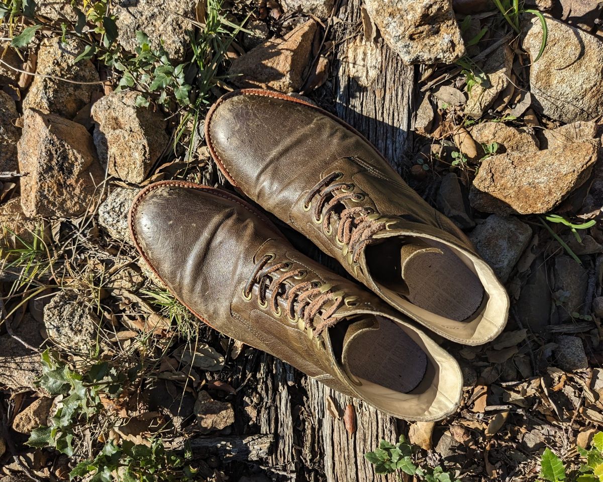 Photo by SimOnthEdge on January 3, 2025 of the Grant Stone Diesel Boot in Incas Jungle Kangaroo.