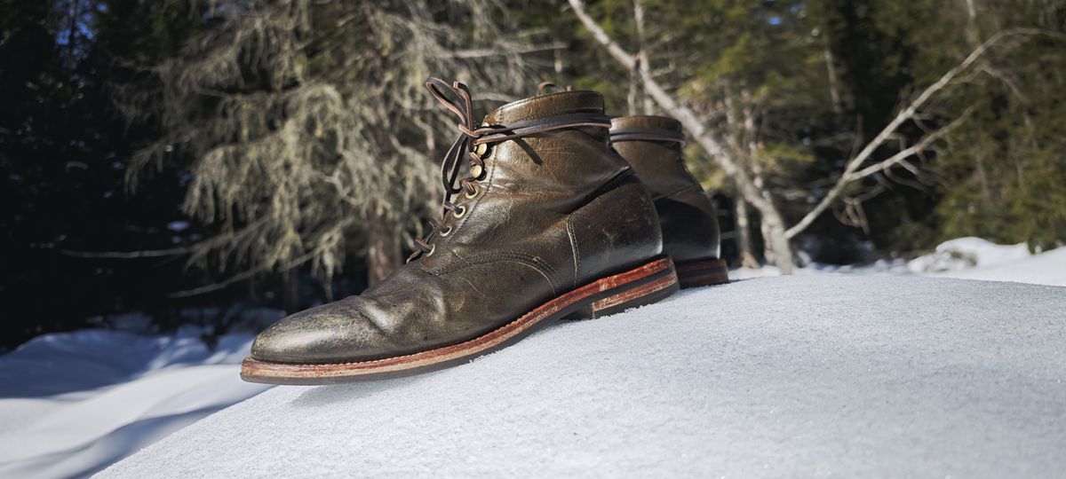 Photo by SimOnthEdge on March 4, 2025 of the Grant Stone Diesel Boot in Incas Jungle Kangaroo.