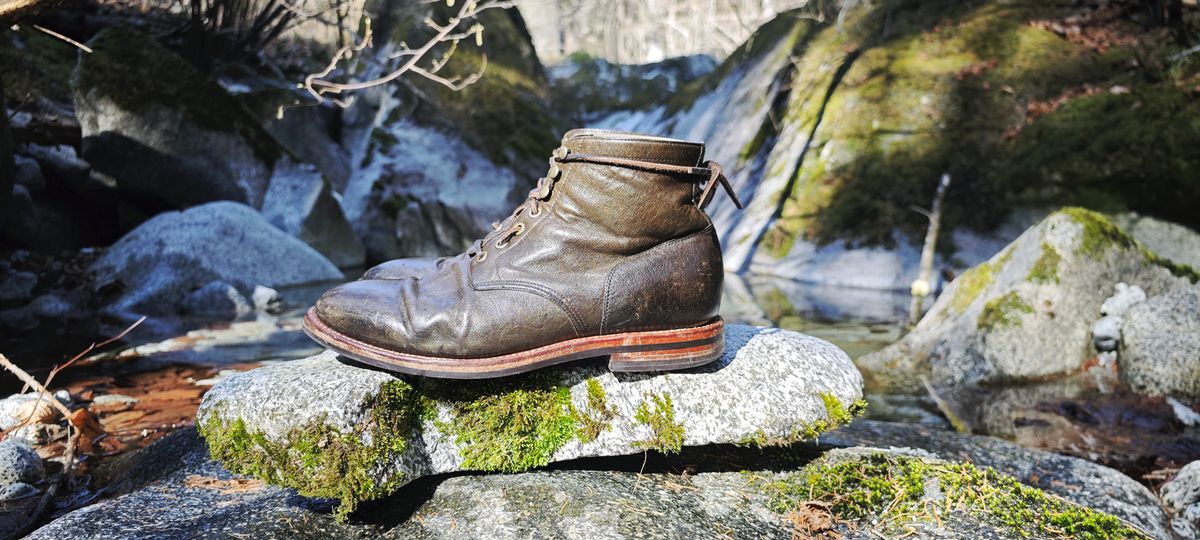 Photo by SimOnthEdge on April 5, 2025 of the Grant Stone Diesel Boot in Incas Jungle Kangaroo.