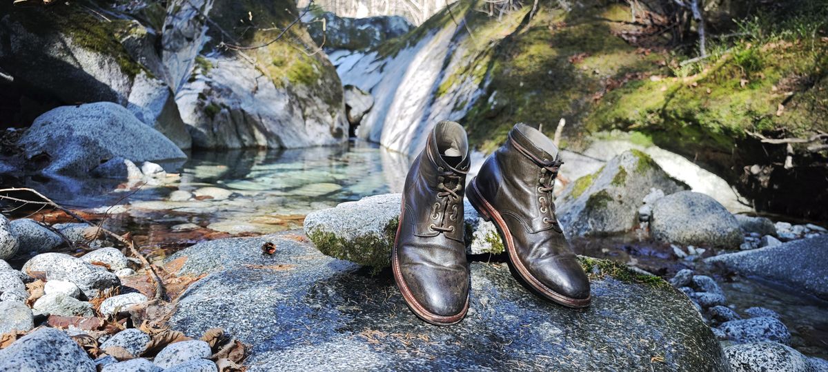 Photo by SimOnthEdge on April 5, 2025 of the Grant Stone Diesel Boot in Incas Jungle Kangaroo.