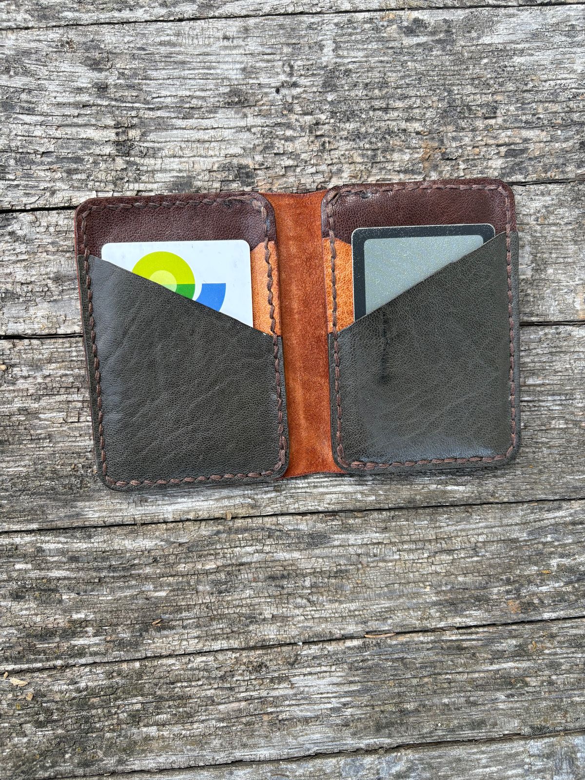 Photo by DWool on November 5, 2025 of the Self-Made Leather Gallery Card Holder in Italian Chrome Tan.