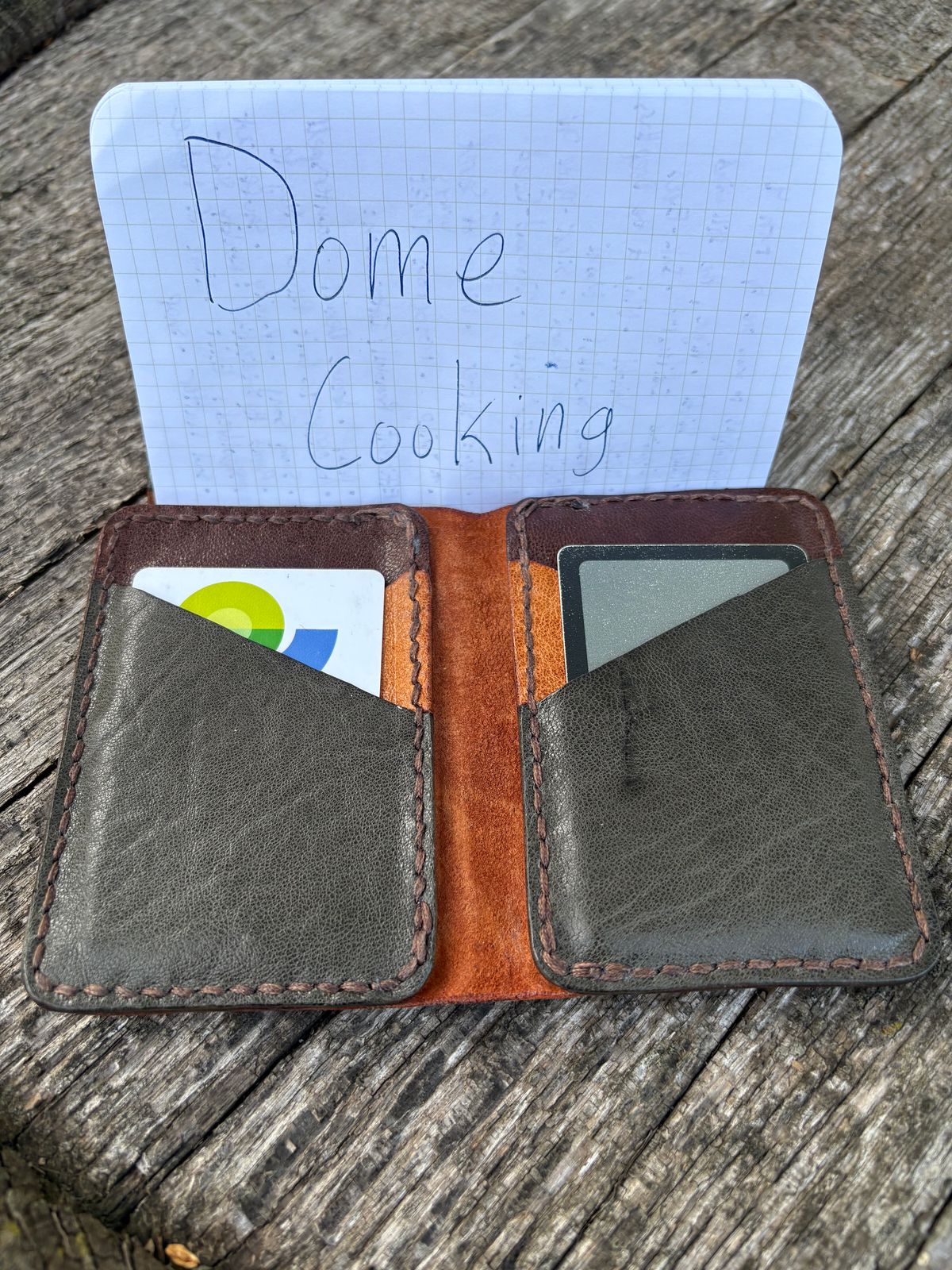 Photo by DWool on November 5, 2025 of the Self-Made Leather Gallery Card Holder in Italian Chrome Tan.