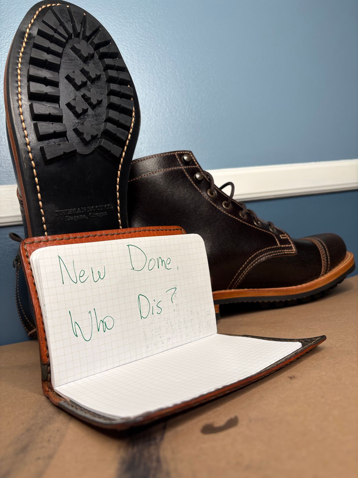 Photo by DWool on October 1, 2025 of the Truman Cap Toe Boot in Horween Java Waxed Flesh.