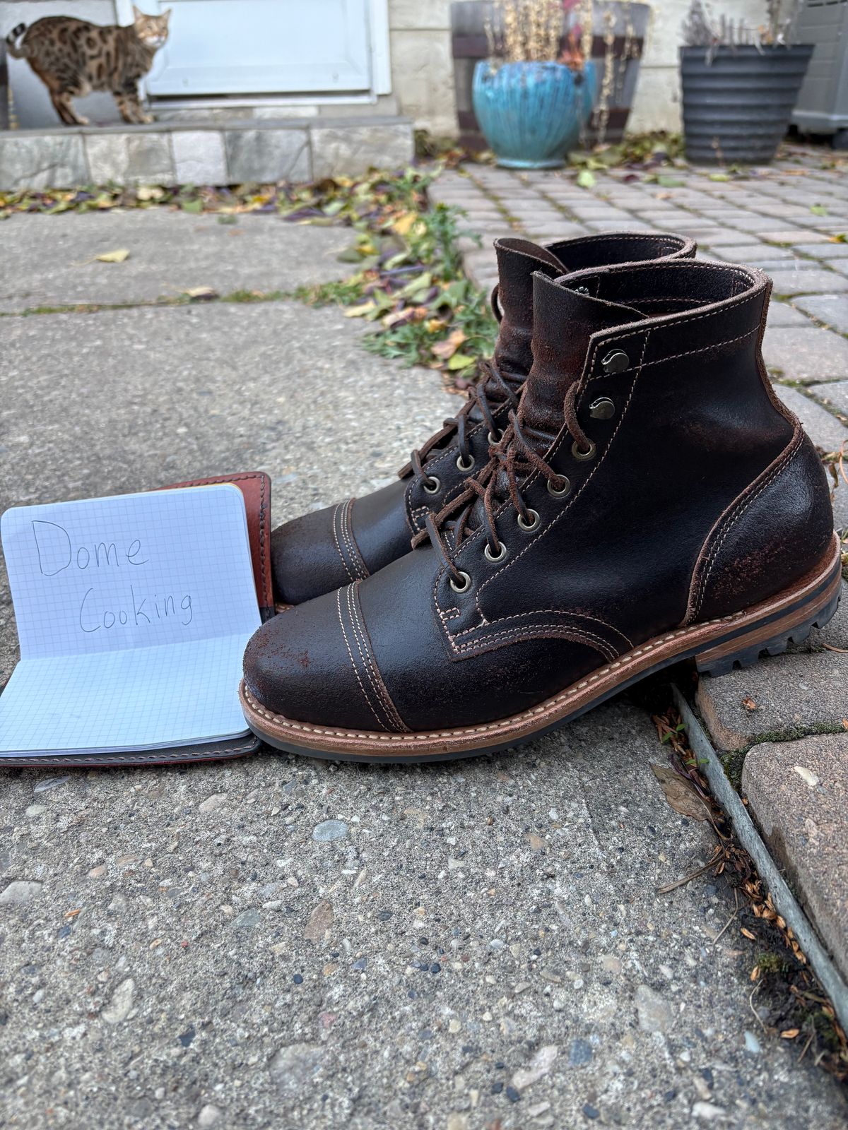 Photo by DWool on November 2, 2025 of the Truman Cap Toe Boot in Horween Java Waxed Flesh.