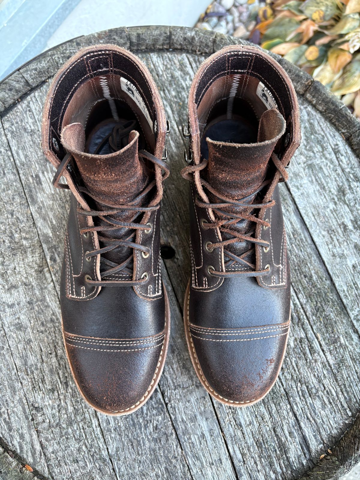 Photo by DWool on November 2, 2025 of the Truman Cap Toe Boot in Horween Java Waxed Flesh.