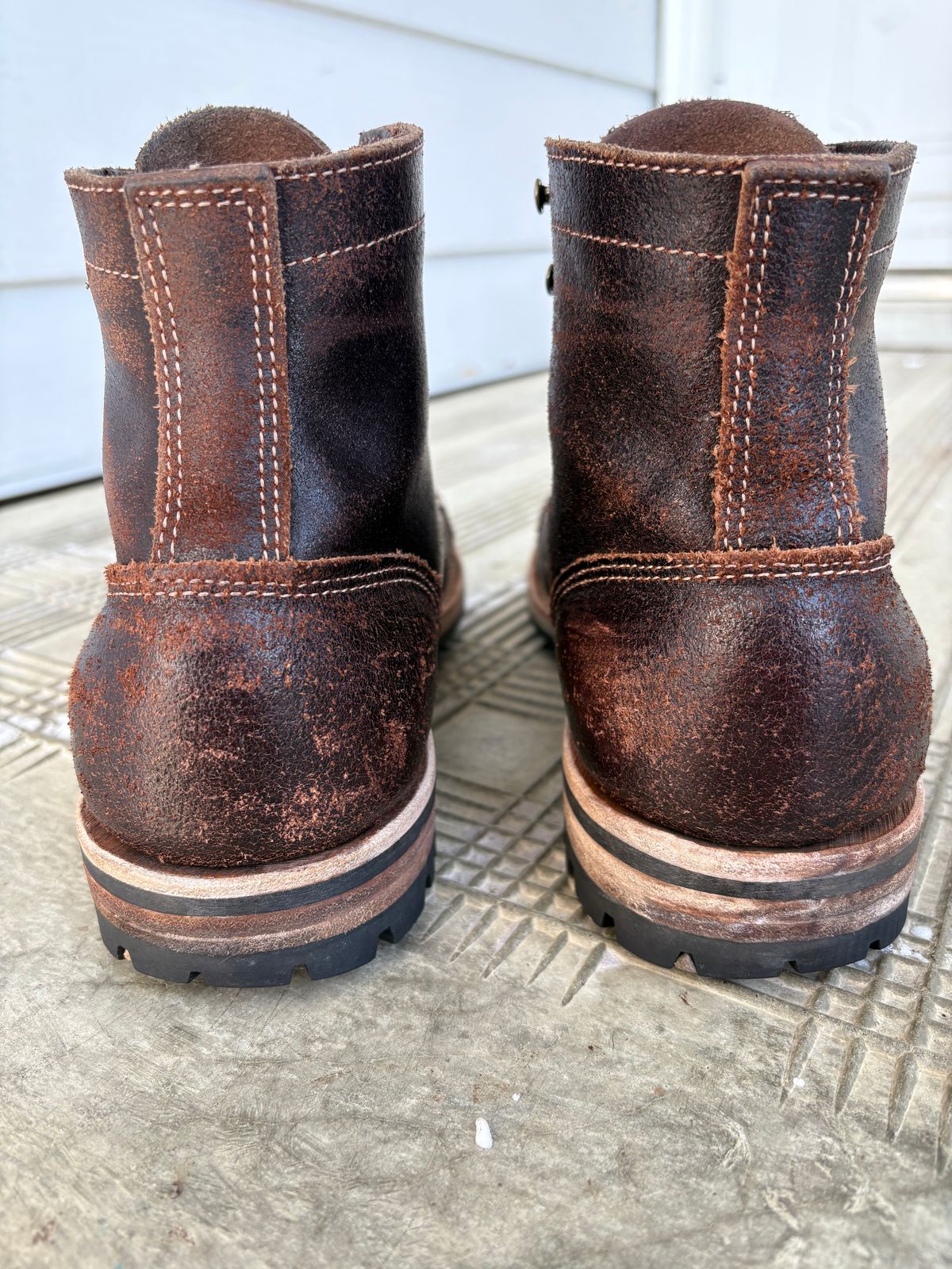 Photo by DWool on January 4, 2026 of the Truman Cap Toe Boot in Horween Java Waxed Flesh.