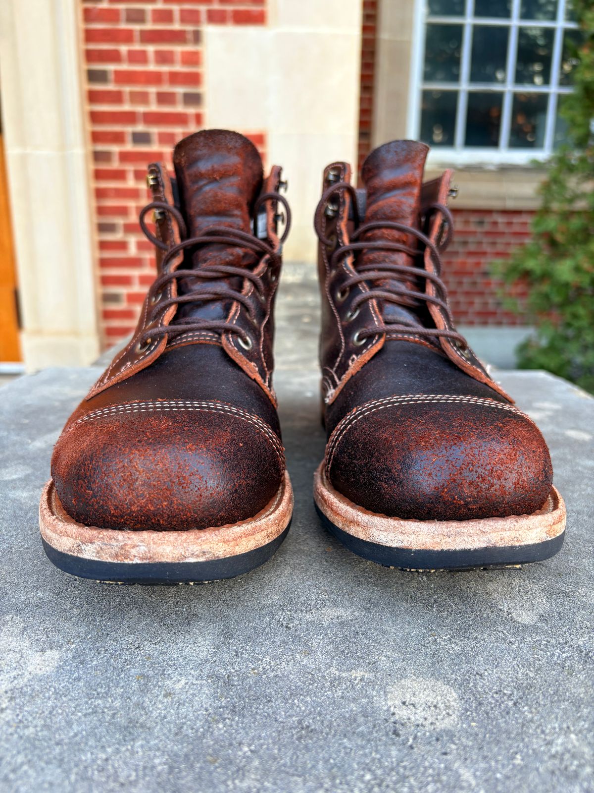 Photo by DWool on February 3, 2026 of the Truman Cap Toe Boot in Horween Java Waxed Flesh.