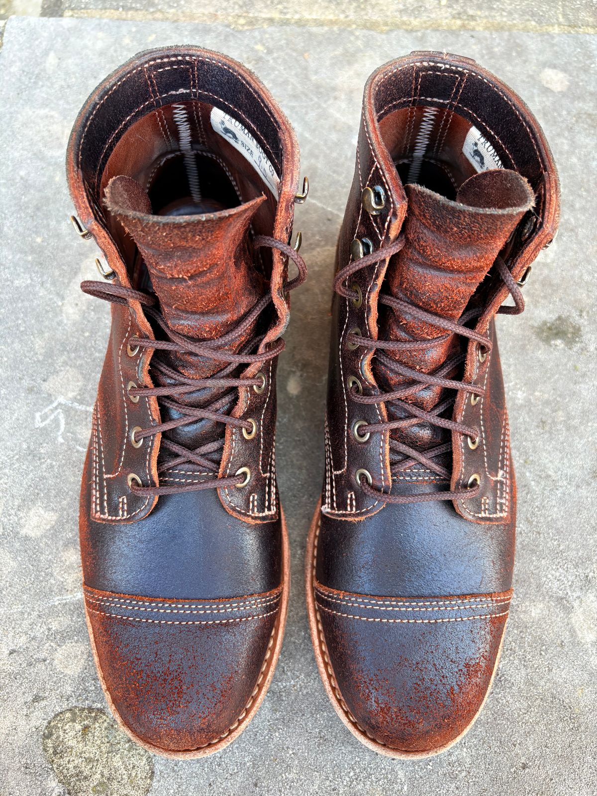 Photo by DWool on February 3, 2026 of the Truman Cap Toe Boot in Horween Java Waxed Flesh.
