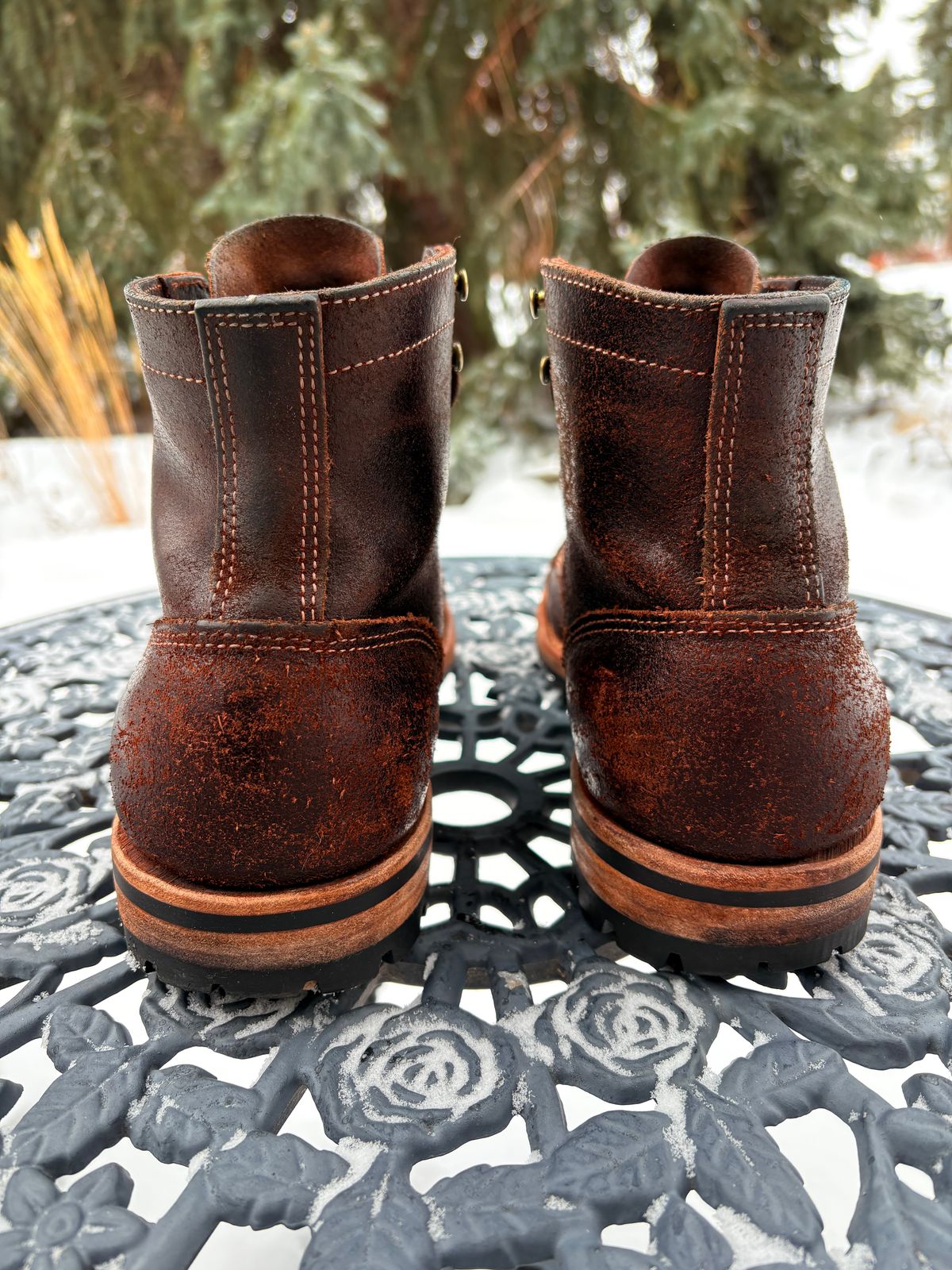 Photo by DWool on March 3, 2026 of the Truman Cap Toe Boot in Horween Java Waxed Flesh.