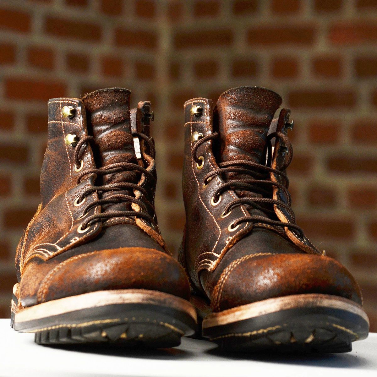 Photo by DWool on April 5, 2026 of the Truman Cap Toe Boot in Horween Java Waxed Flesh.