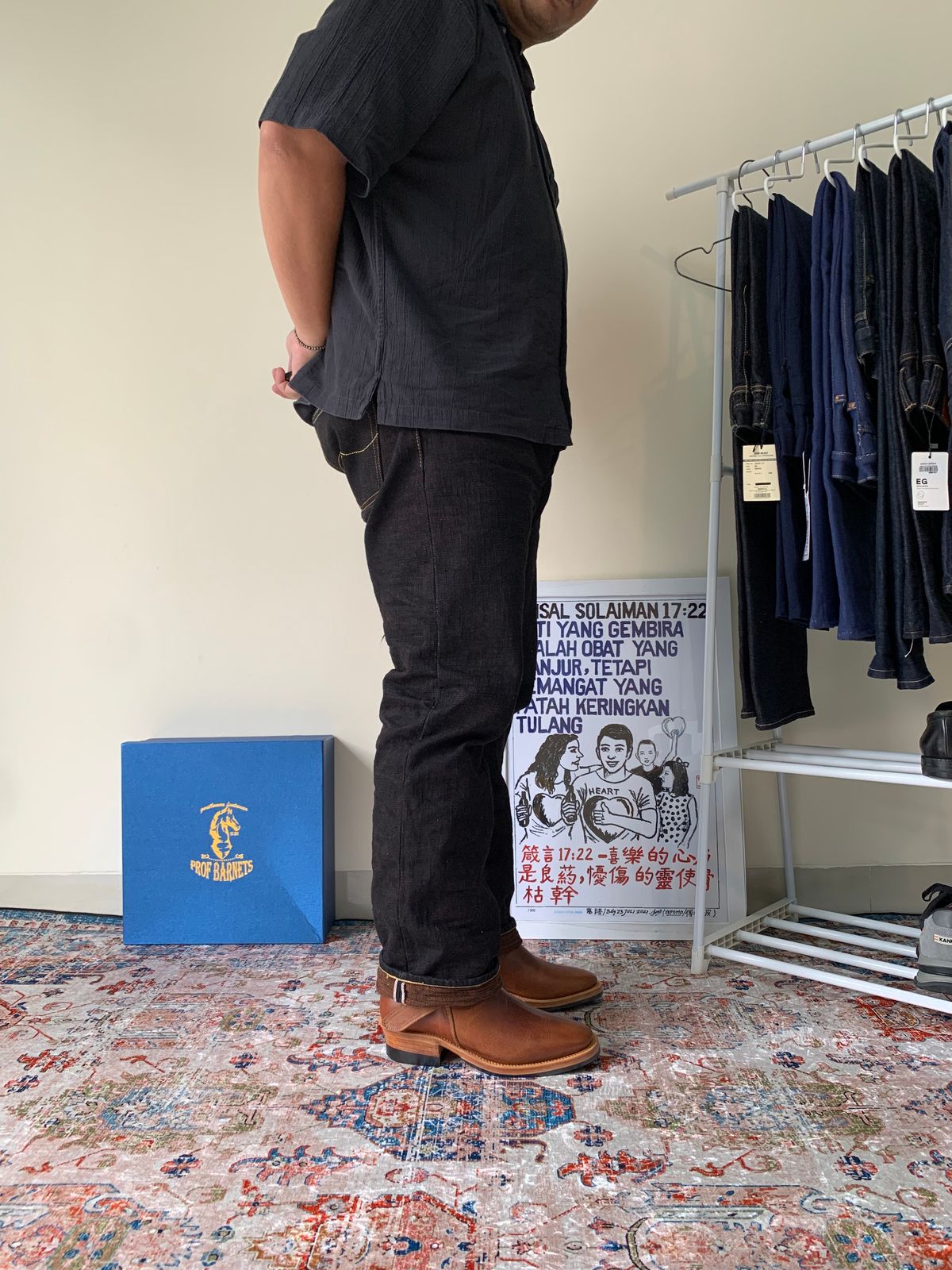 Photo by ggggggaling on October 1, 2025 of the Prof Barnets Neocliffwood Boots in Indonesian Brown Java Chrome.