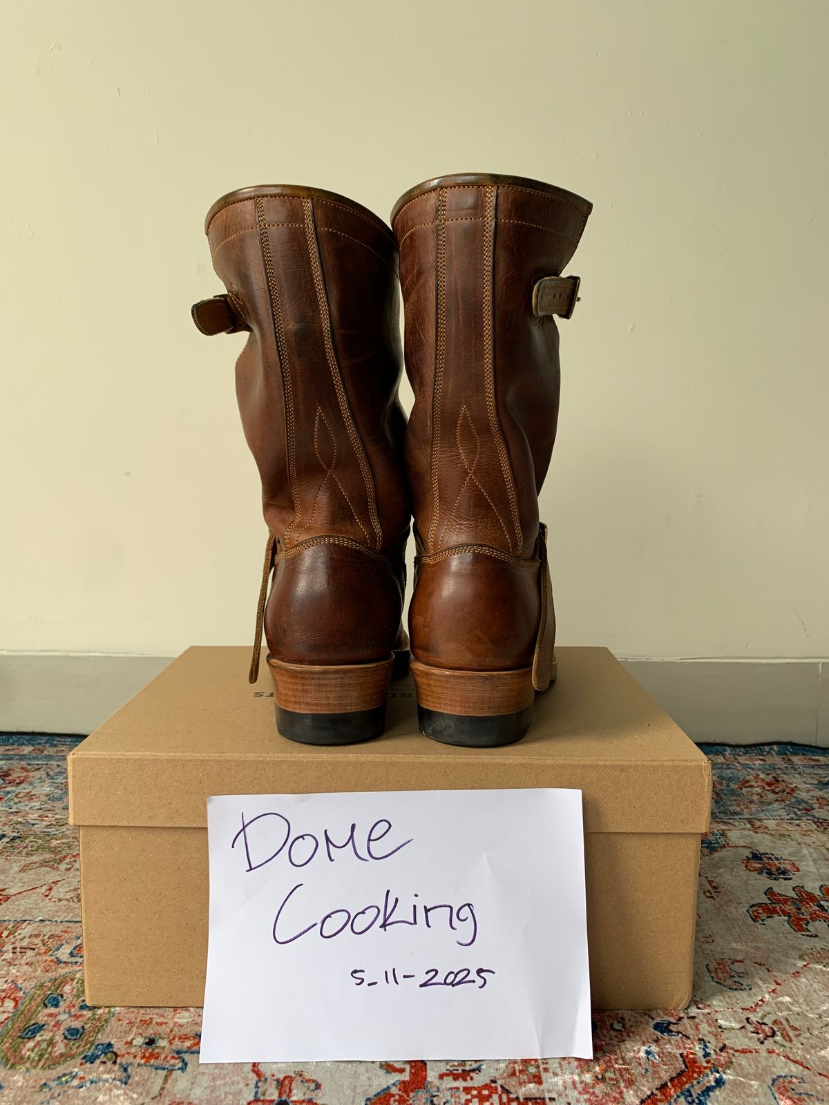 Photo by ggggggaling on November 5, 2025 of the Prof Barnets Neocliffwood Boots in Indonesian Brown Java Chrome.