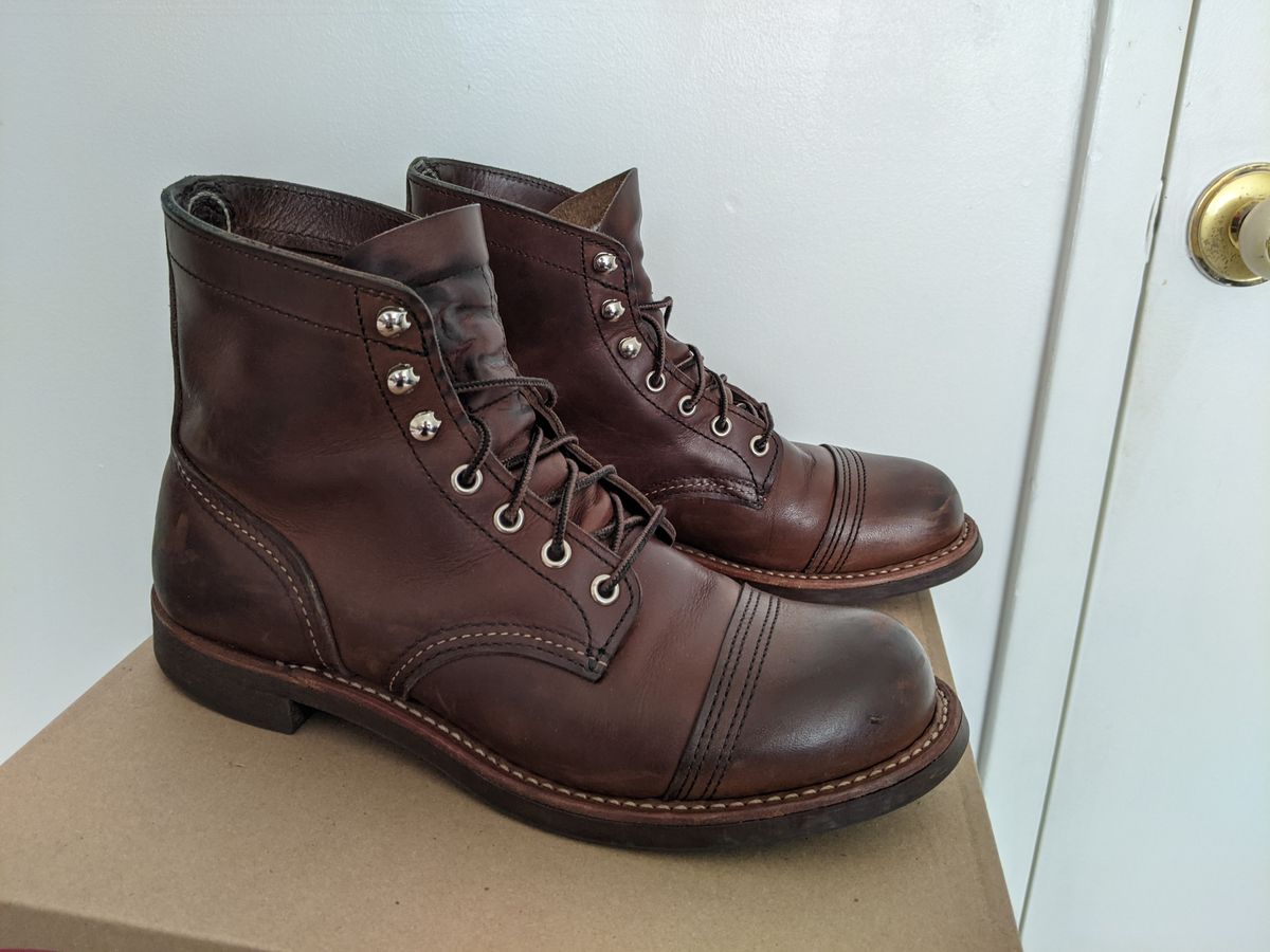 Photo by KNC on November 12, 2022 of the Red Wing Iron Ranger in S.B. Foot Amber Harness.