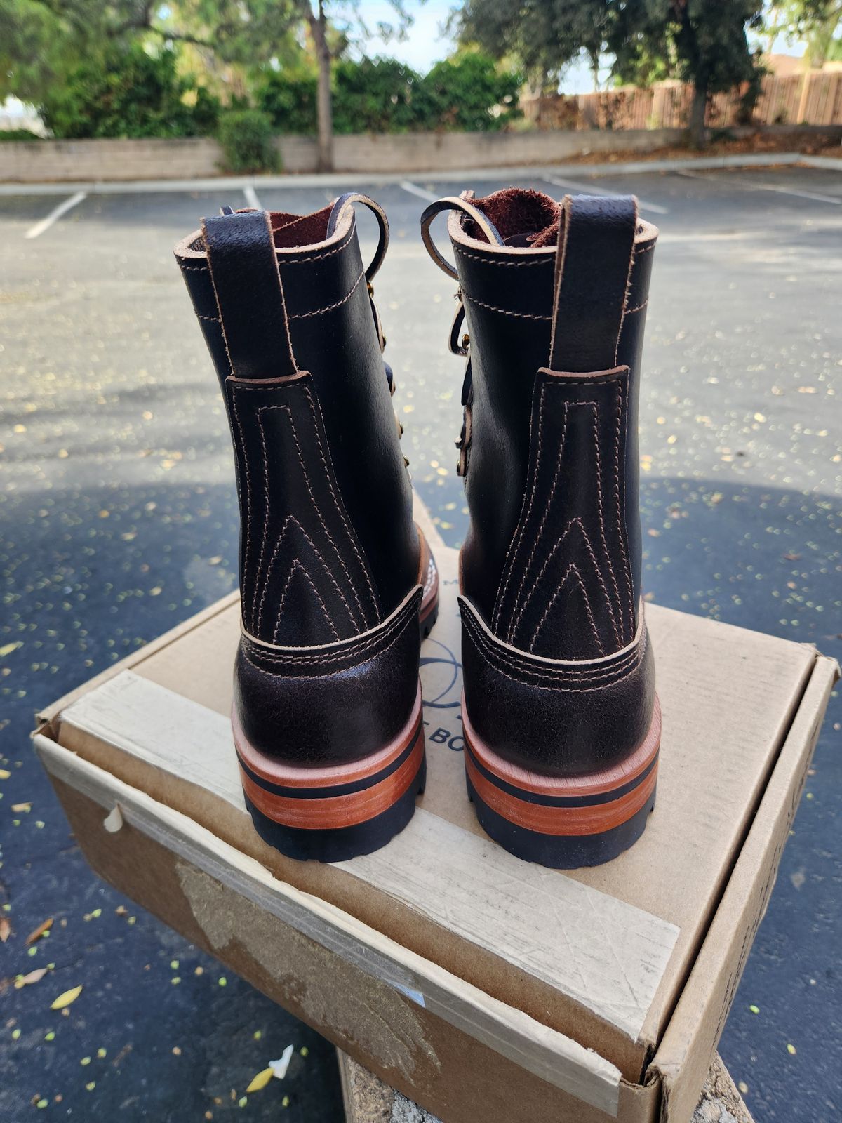 Photo by Redhook on October 2, 2025 of the Nicks x Rose Anvil ND1 in Horween Brown Waxed Flesh.