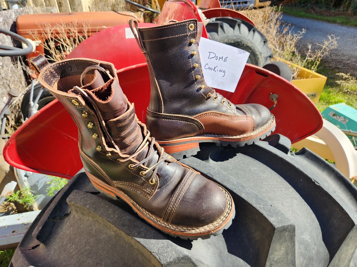 Photo by Redhook on November 2, 2025 of the Nicks x Rose Anvil ND1 in Horween Brown Waxed Flesh.