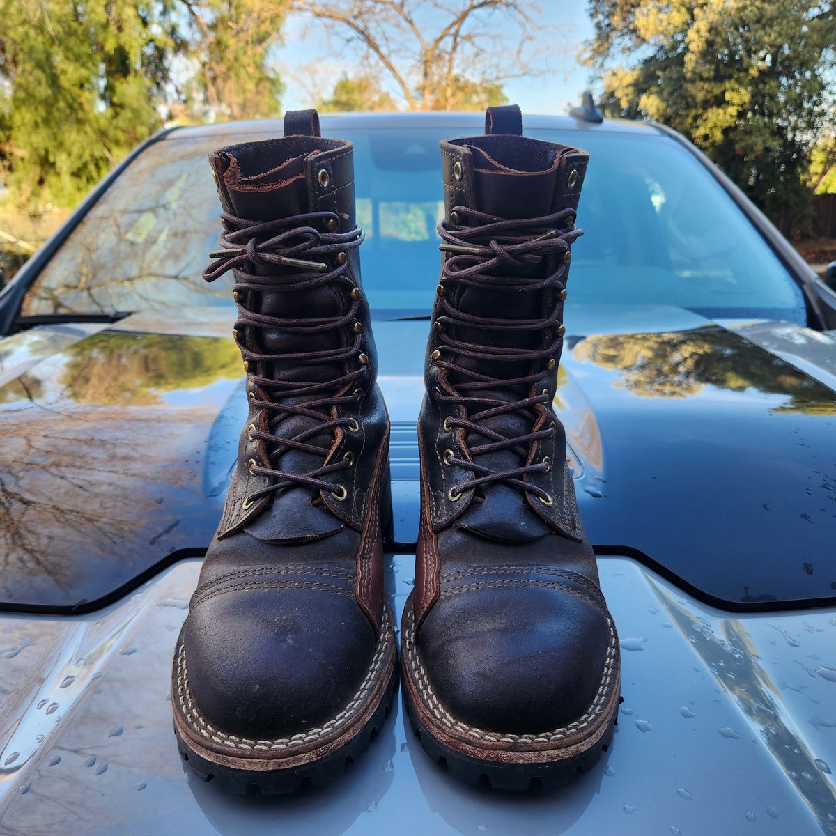 Photo by Redhook on January 5, 2026 of the Nicks x Rose Anvil ND1 in Horween Brown Waxed Flesh.