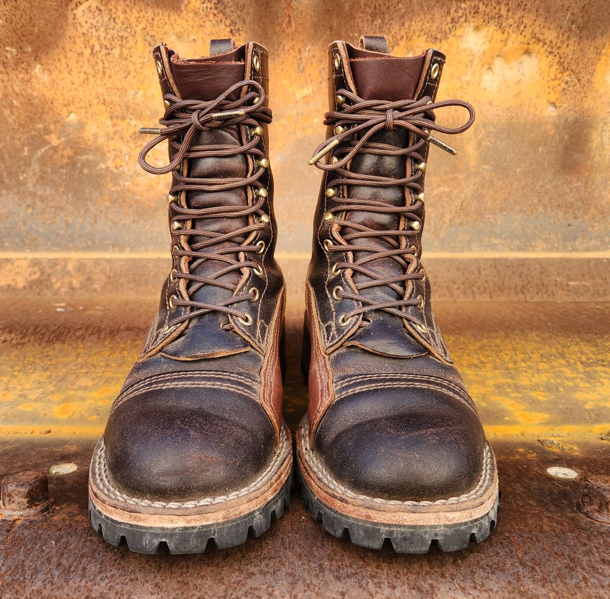 Photo by Redhook on February 4, 2026 of the Nicks x Rose Anvil ND1 in Horween Brown Waxed Flesh.