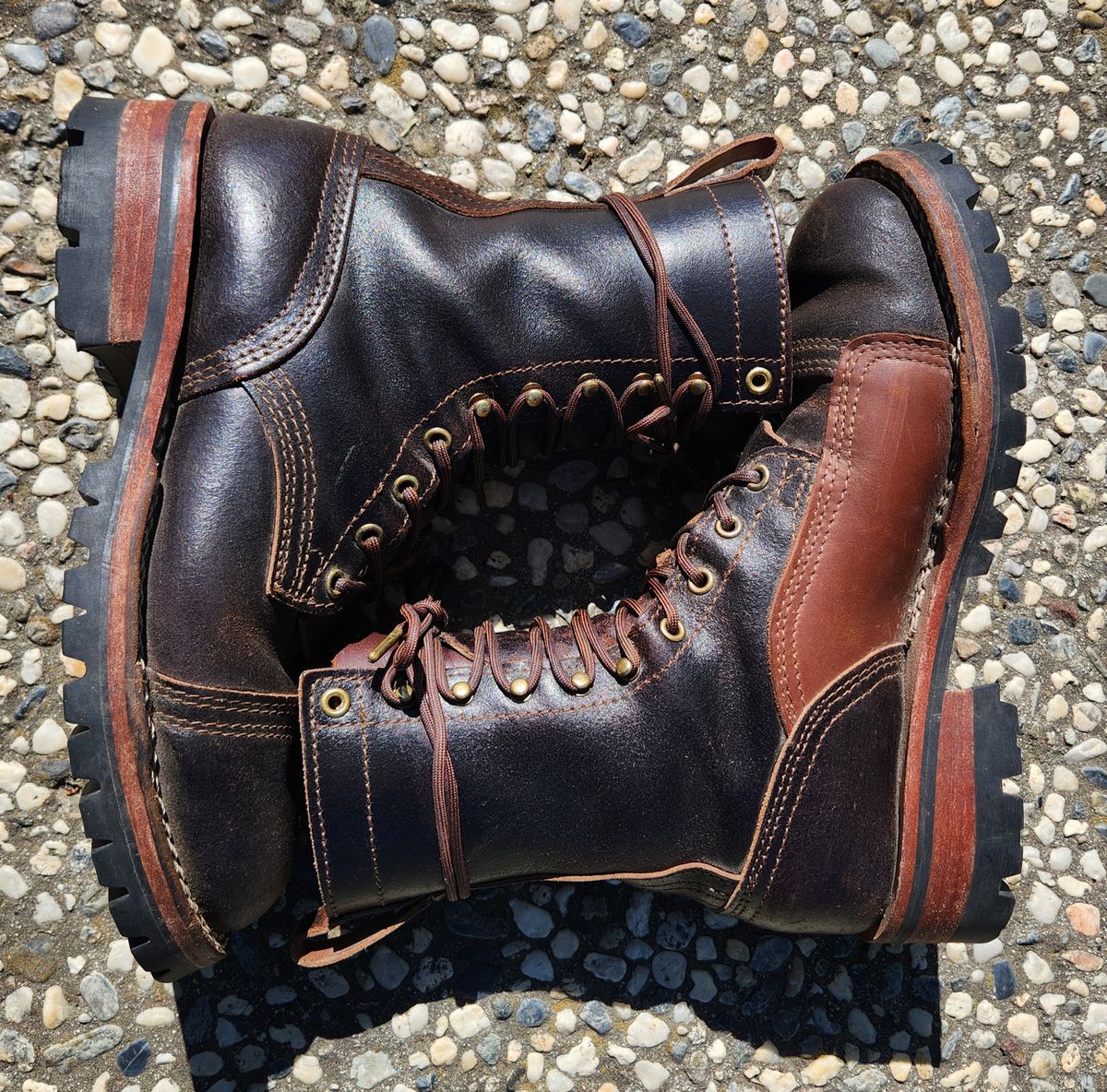 Photo by Redhook on March 5, 2026 of the Nicks x Rose Anvil ND1 in Horween Brown Waxed Flesh.