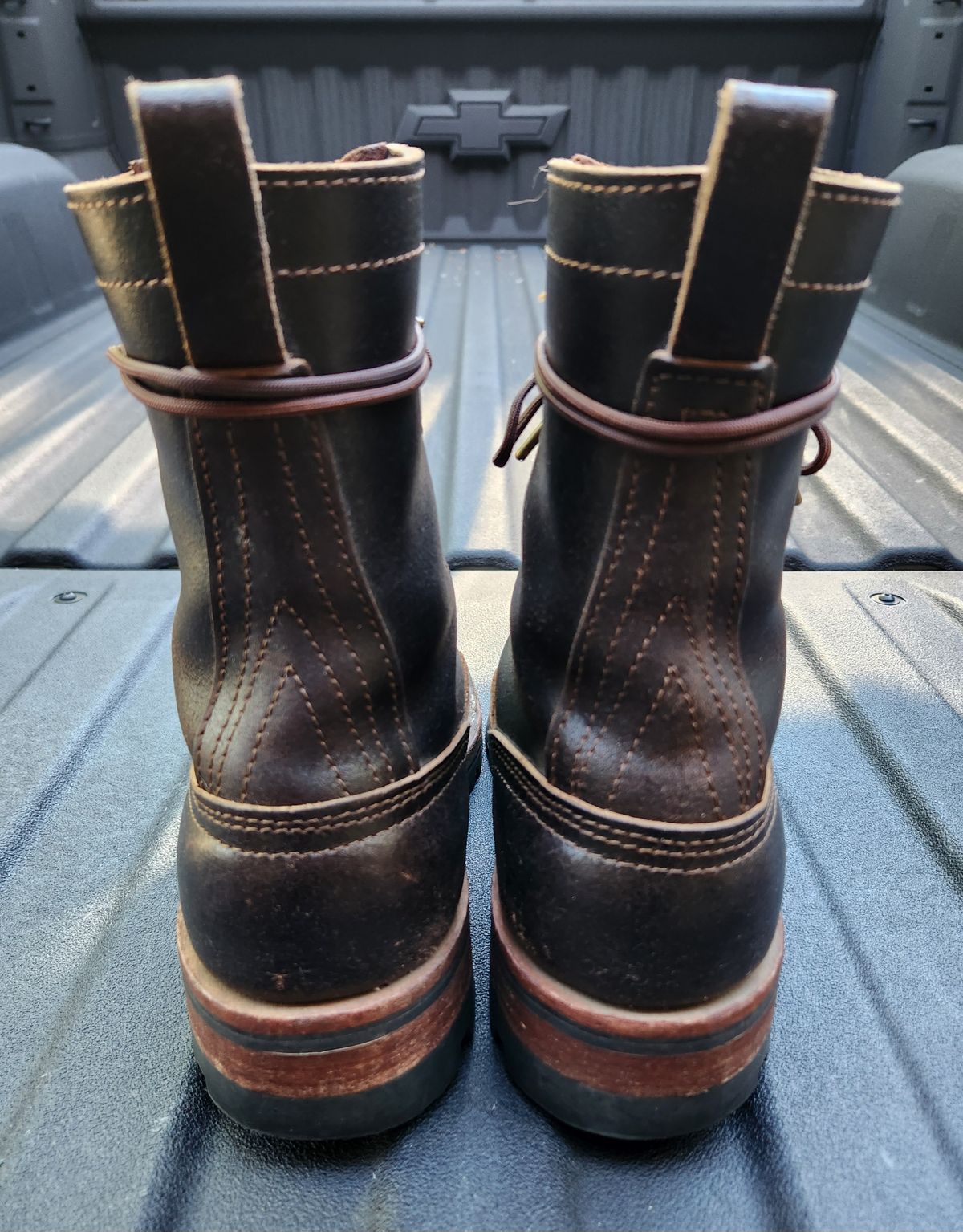 Photo by Redhook on April 3, 2026 of the Nicks x Rose Anvil ND1 in Horween Brown Waxed Flesh.