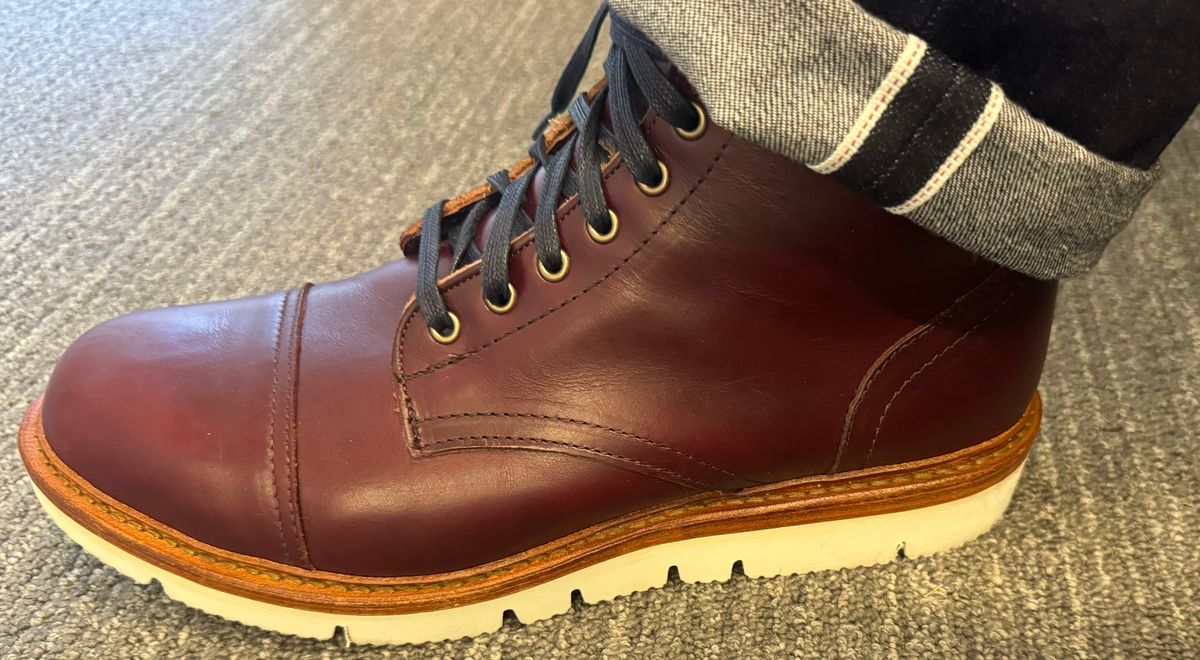 Photo by BamaBoyinTx on August 16, 2024 of the Allen Edmonds Park City in Horween Burgandy Chromexcel (Weatherproof).