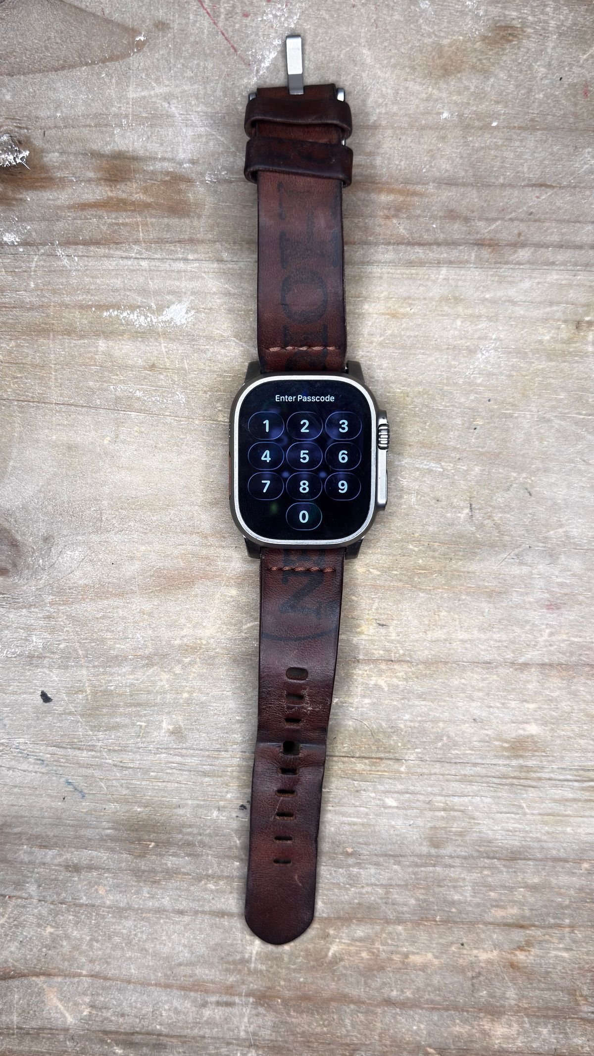 Photo by BamaBoyinTx on January 4, 2026 of the Ashland Leather Apple Watch Strap in Horween Reverse Natural Shell Cordovan.