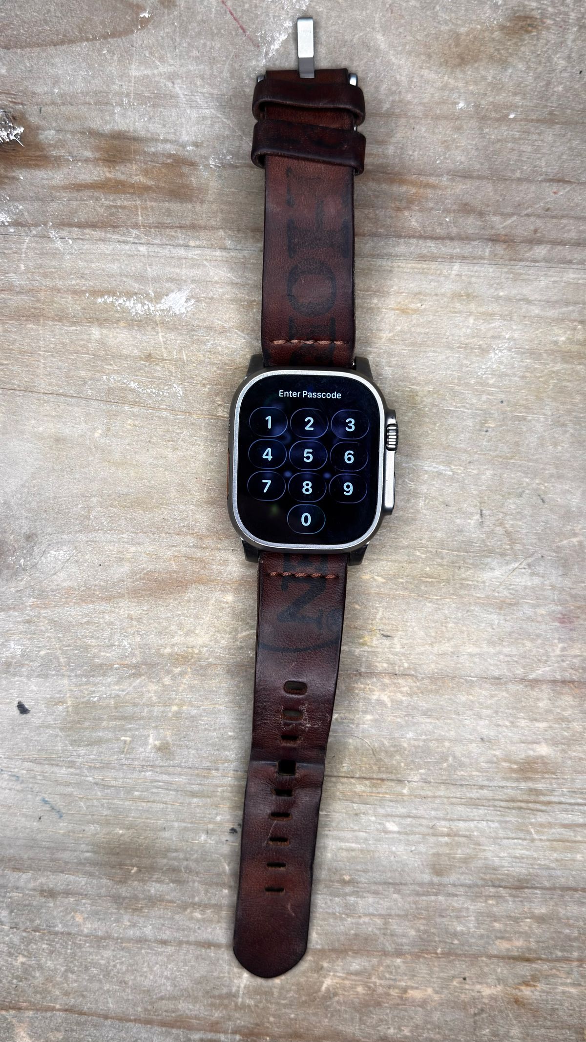 Photo by BamaBoyinTx on January 4, 2026 of the Ashland Leather Apple Watch Strap in Horween Reverse Natural Shell Cordovan.