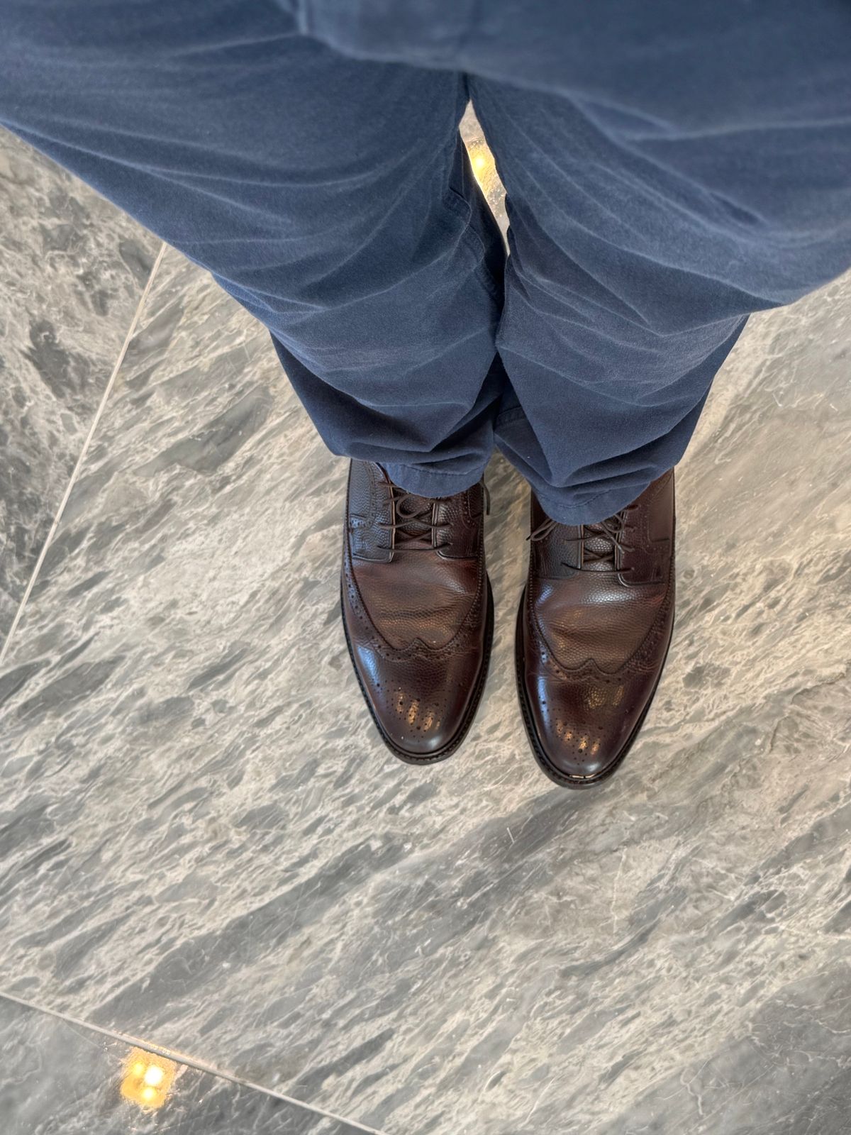 Photo by BamaBoyinTx on December 11, 2024 of the Johnston & Murphy Wingtip in Horween Football.